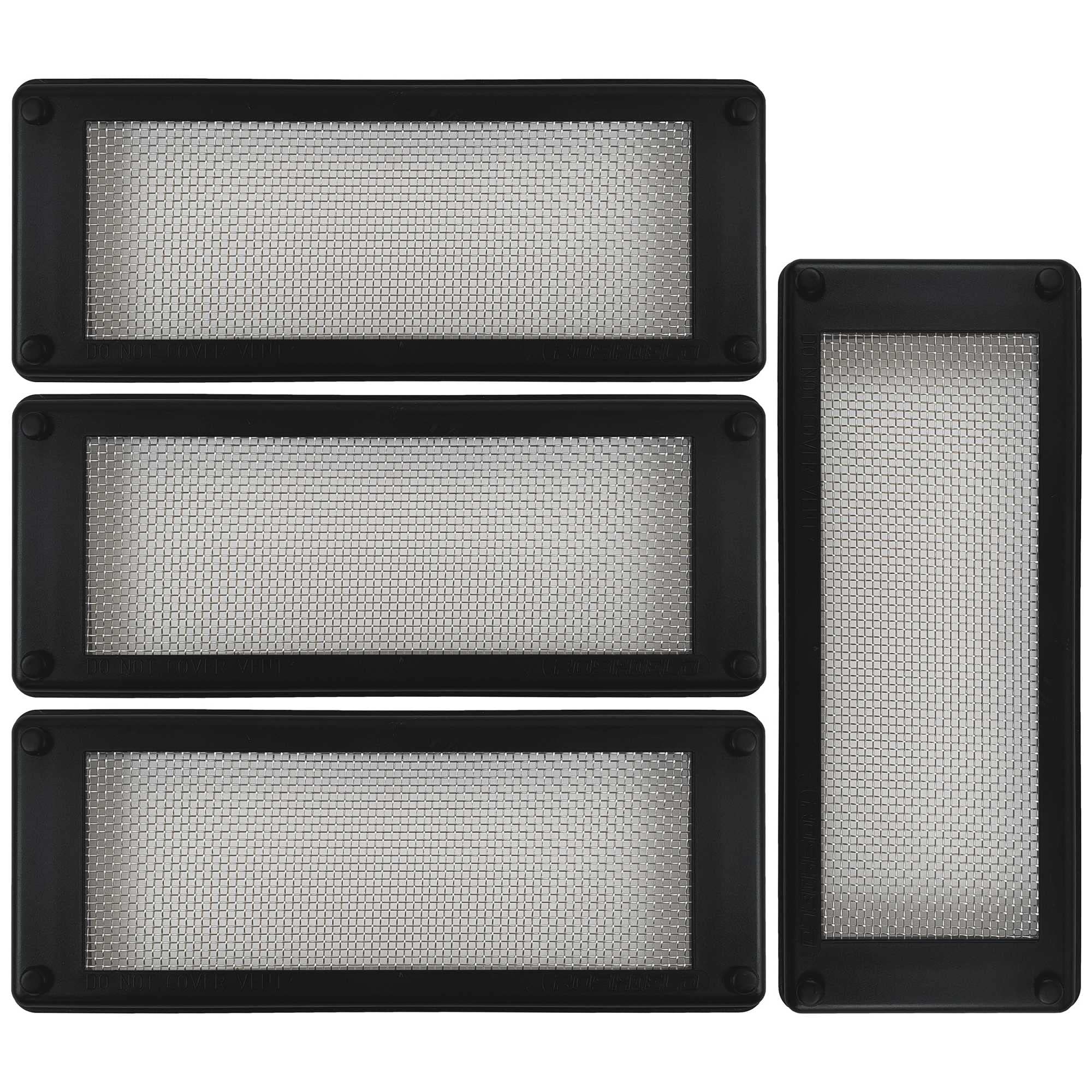 Roshield Pest Proofing Air Brick Mesh Vent Cover | Mouse Insect Rodent Control Prevention x 4 (Black, Standard)
