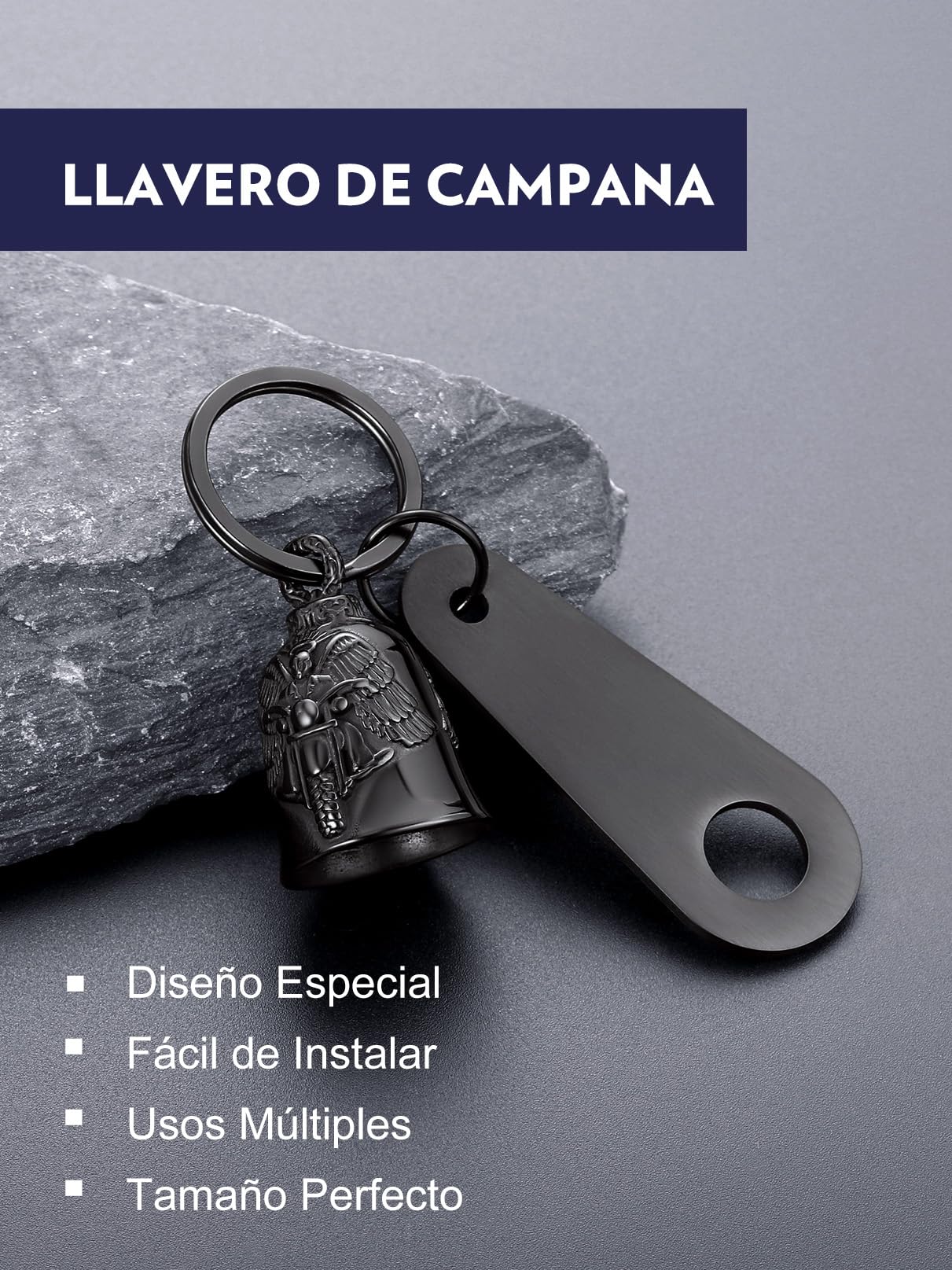 Bandmax Campana de Moto Guardian Bell para Motocicleta Amuleto de la Suerte Llavero de Motocicleta con Patrón de Alas Timbre Guardián de Dama