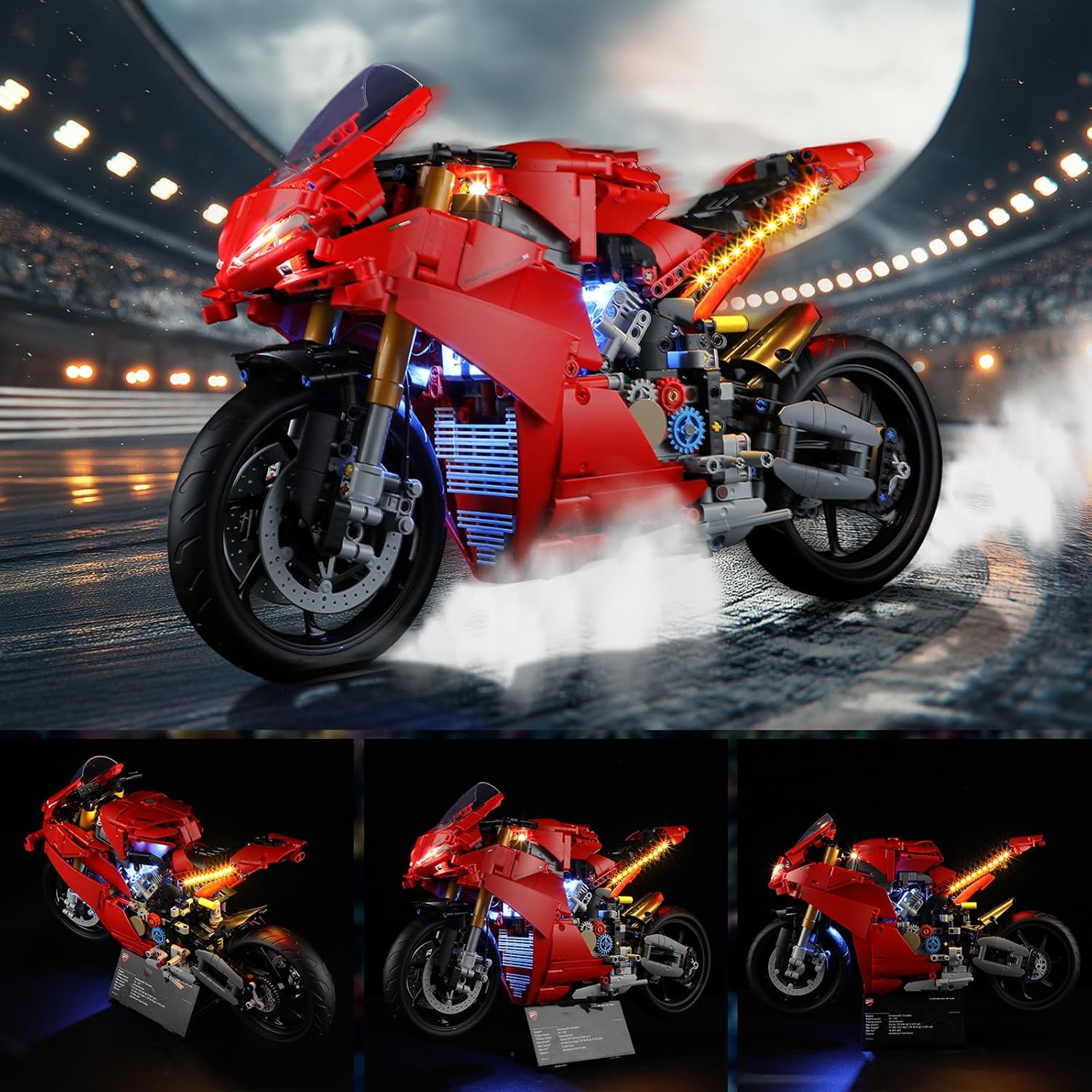 YEABRICKS LED Light for 42202 TECHNIC Ducati Panigale V4 S Motorcycle Building Blocks Model (Building Set NOT Included)