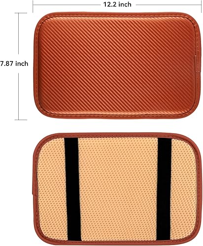 Vista 71 de Amiss Almohadilla de cuero sintético para consola central, protector universal para reposabrazos de automóvil, impermeable, antideslizante, suave