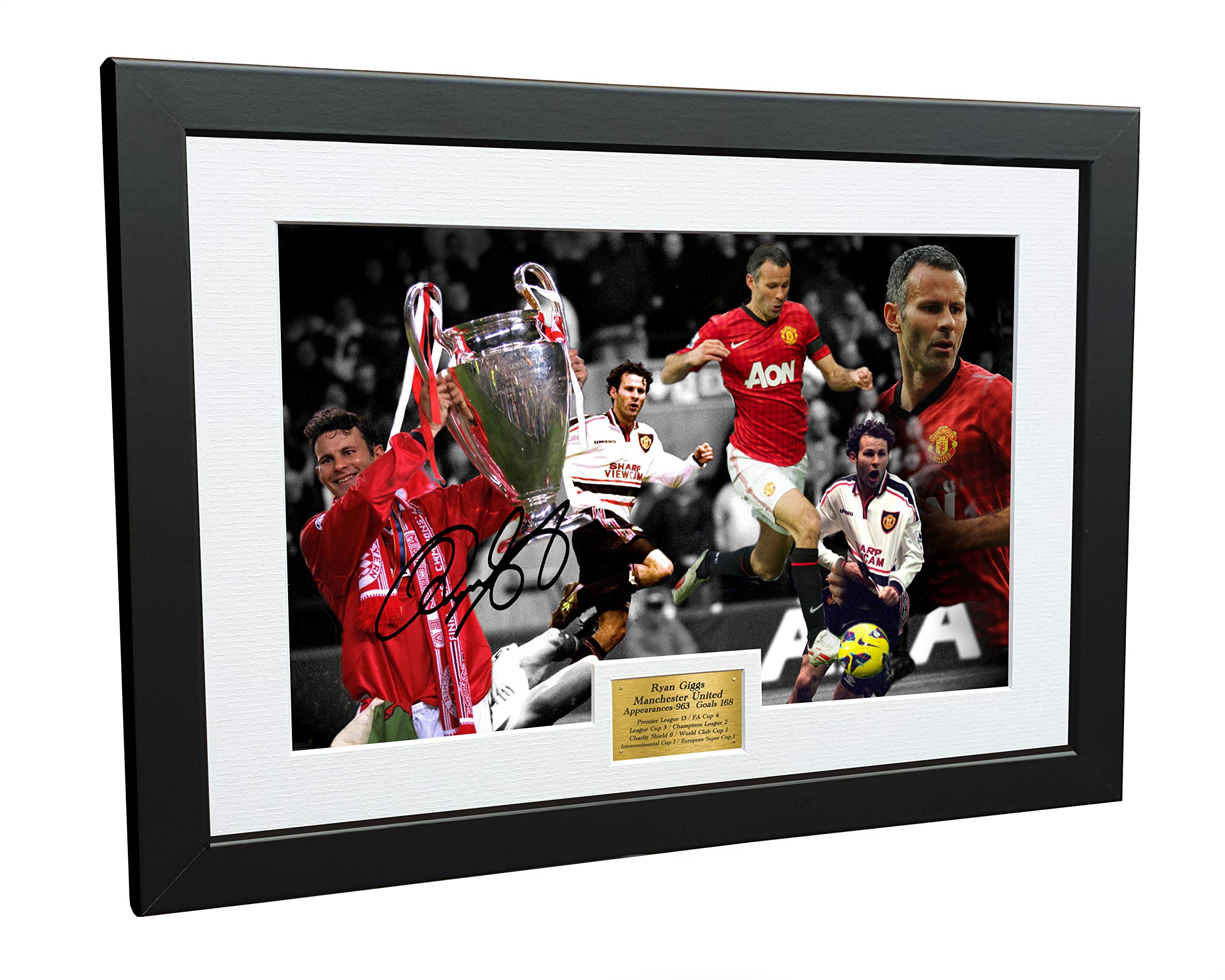 Kitbags & Lockers Ryan Giggs 'RECORD BREAKER' Manchester United Autographed Signed Photo Photograph Picture Frame Soccer Gift