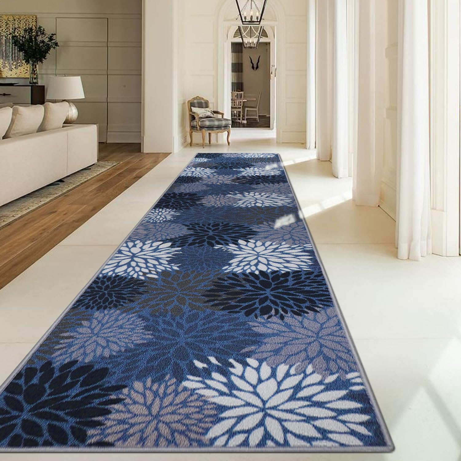 Homcomodar Extra Long Hallway Runners 65x300cm Carpet Runner for Entryway Non Slip Backing Kitchen Rugs Machine Washable Hallway Rug Low Pile Runner Rug for Laundry Room BedroomOEKO-TEX STANDARD 100