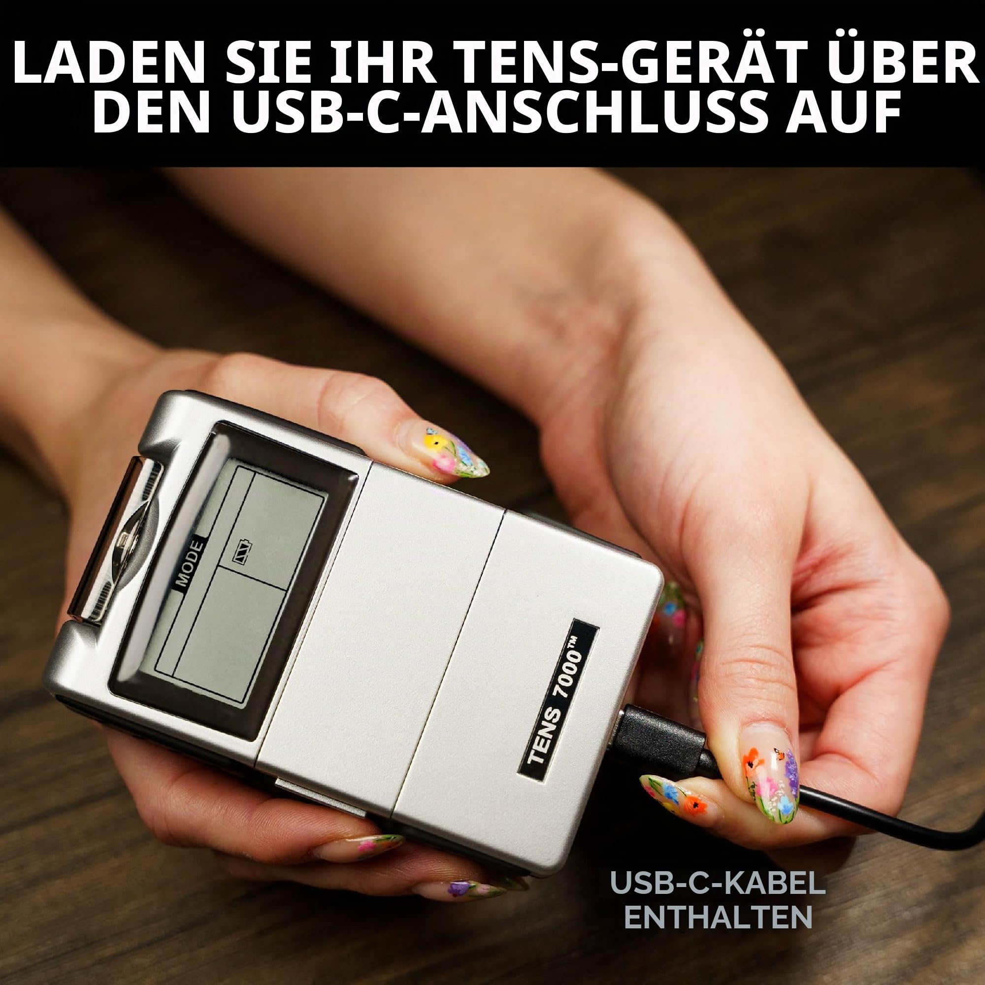 TENS 7000 Wiederaufladbare Tens Unit Muskelstimulator Rückenschmerzen Linderung 4 Elektroden/Einheit Pads Perioden Schmerzsimulator Muskelerholung & Wachstum Stimulator Elektrotherapie TENS Maschine