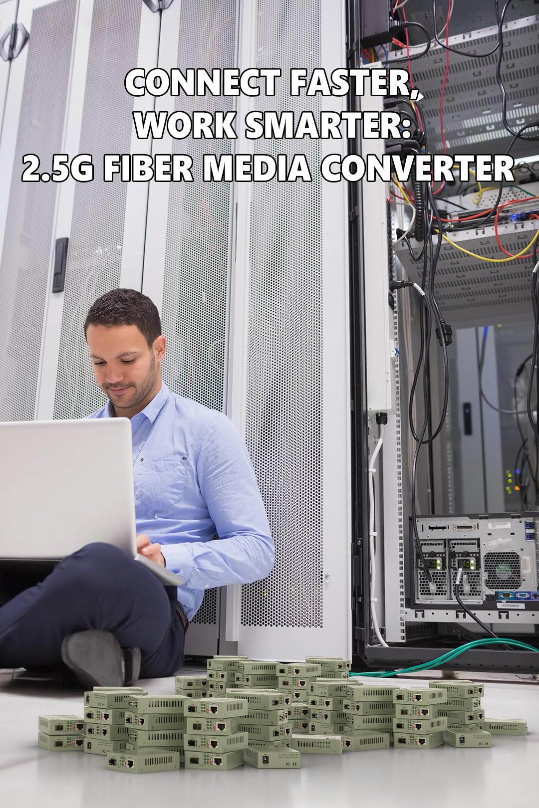 Convertitore multimediale da Ethernet a fibra 2.5G | Slot SFP a doppia fibra configurabile per 1G e 2.5G | Compatibile con fibra ottica multimodale e monomodale, 2.5GBe 1Gbe 1Gbe 100Mbps autosensing