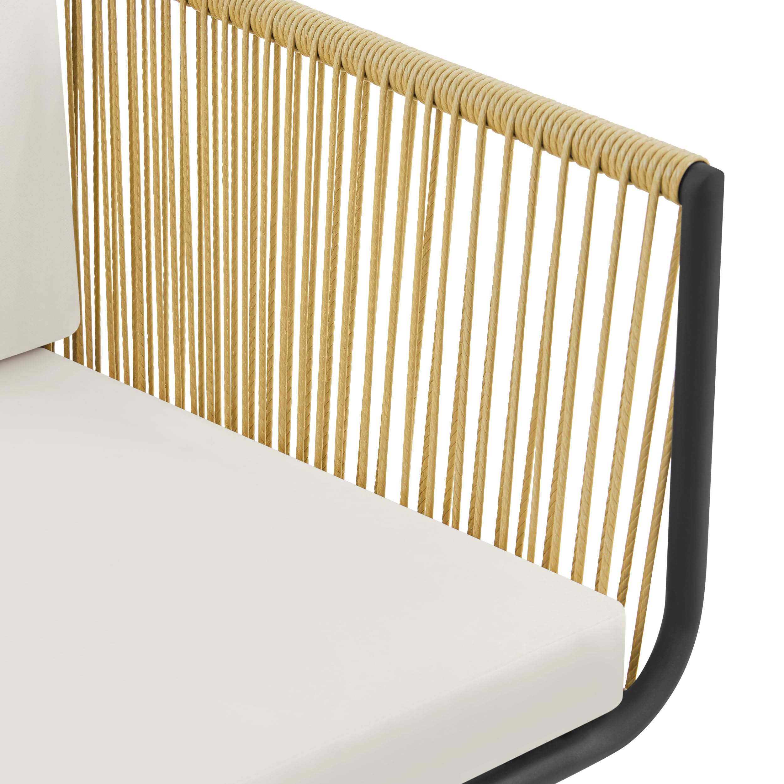 Yaheetech 3TLG. Rattan Balkonset, Gartenmöbel Set inkl. 2 Stühle mit 6cm Dick Sitz- und Rückenkissen & 1 Tisch mit 5mm Dick Hartglasplatte, Gartensitzgruppe für Balkon Outdoor, Hellbraun/Cremeweiß