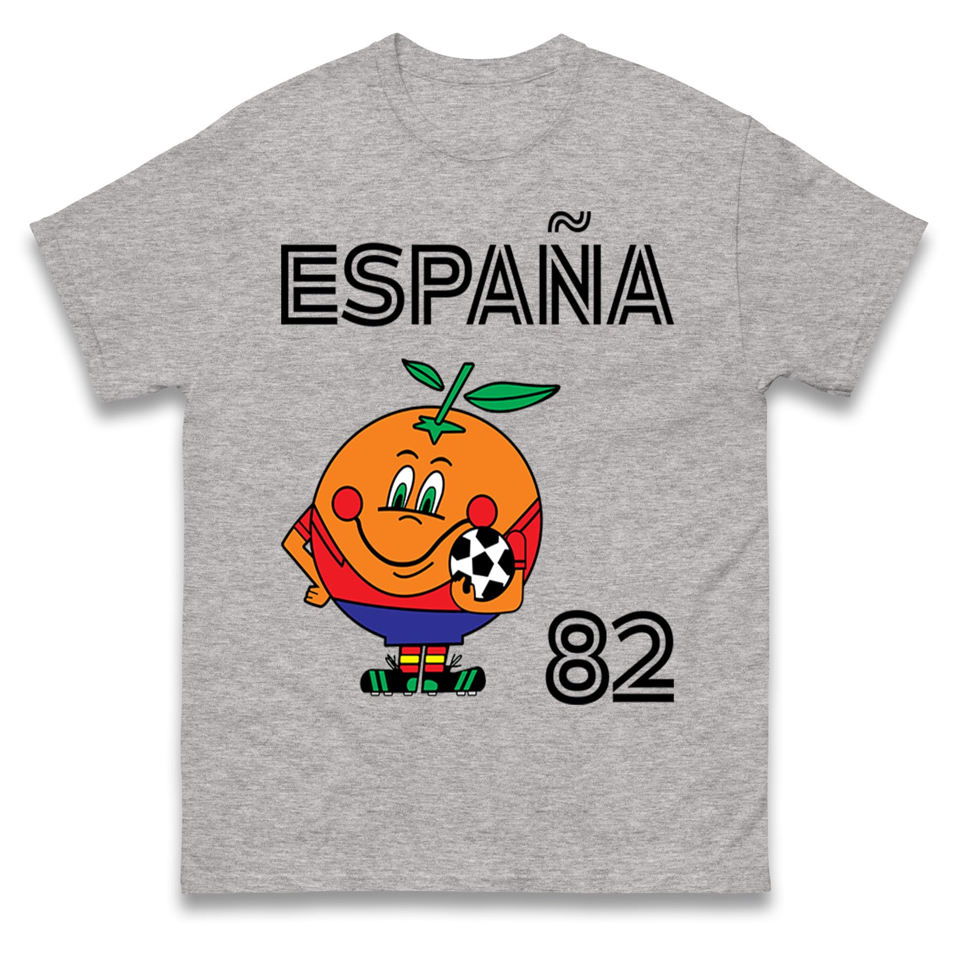Spain 82 Naranjito Tshirt, España 82 Orange Soccer T-Shirt, Cute Spanish Football Mascot Tee, Spain Fan Shirt for Men Women Kids
