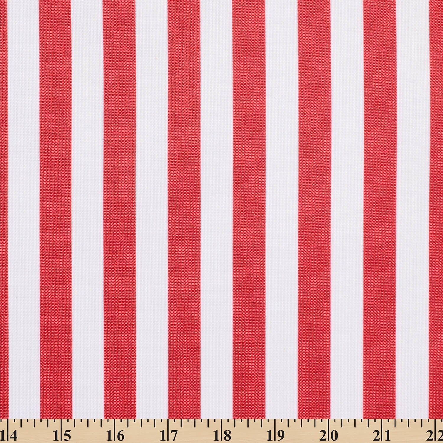 Printed Slim Stripe Canvas Fabric Waterproof Outdoor 62 Wide 600 Denier Sold by The Yard (Red/White)