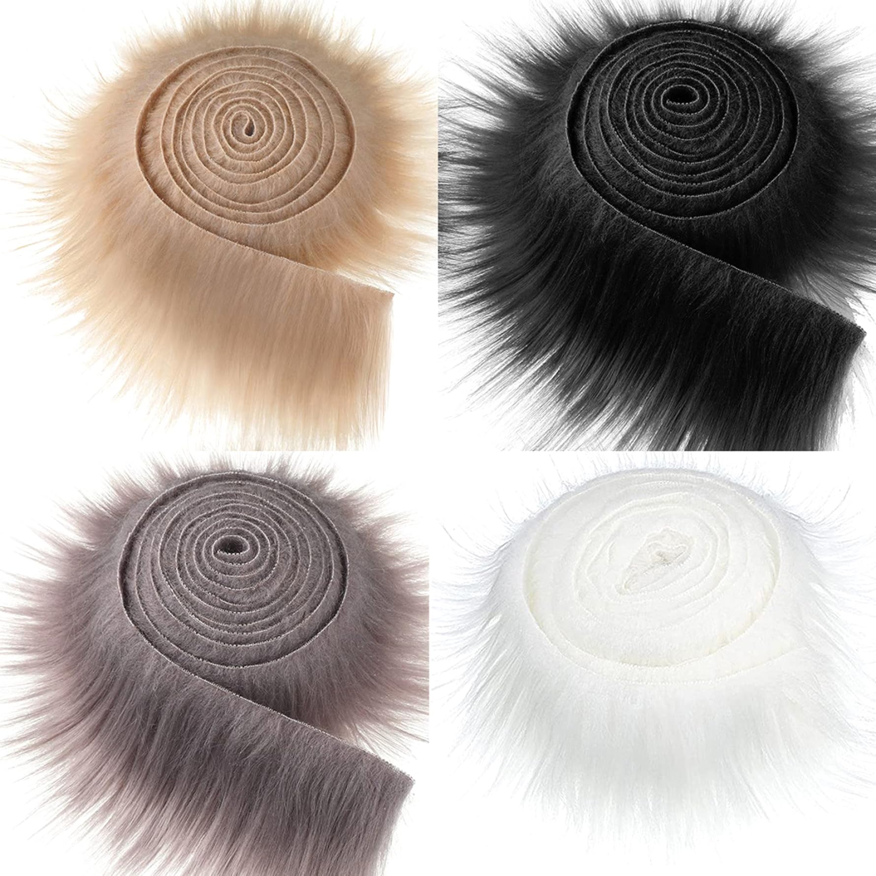 Xdyyjrasa Therian-Masken-DIY-Set – 4-teiliges flauschiges Kunstgewebe 59, weiches Bastelfell für Halloween-Maskenausrüstung, Maskerade, Cosplay