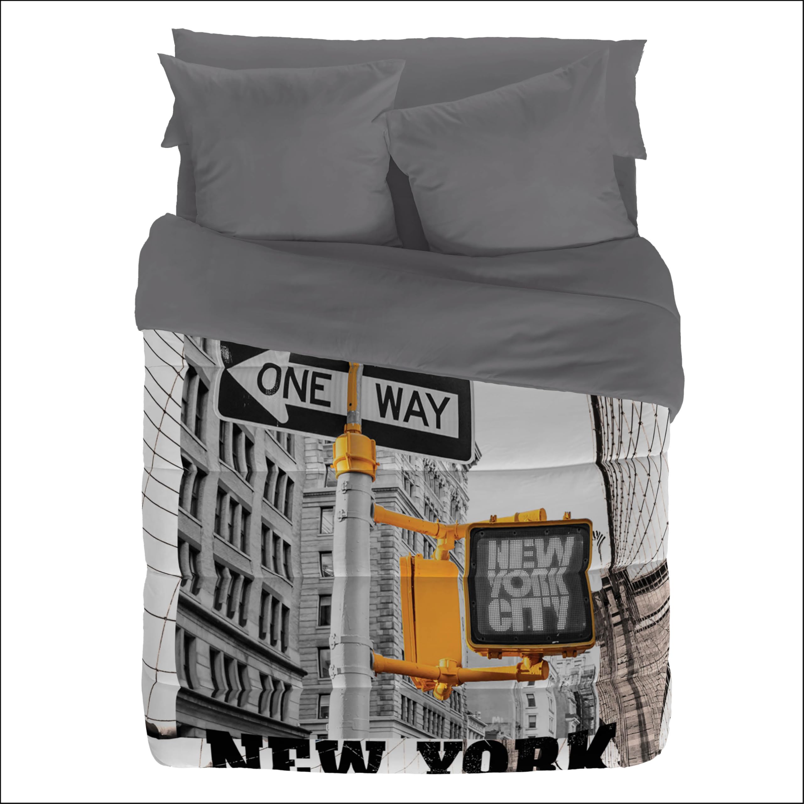 NATURALS Edredón Nórdico Estampado 300 Gramos - Cama 90-100% Microfibra, Tacto Suave, Gran Comodidad, Certificado OEKOTEX Standard 100 - Colección 2024/2025 (Brooklyn, 180x260 cm)