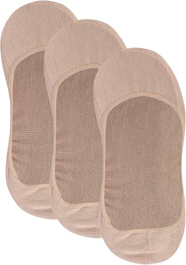 N2S NEXT2SKIN Women's Cotton Hidden Loafer No Show Invisible Foot Liner Socks - Pack of 3 Pairs