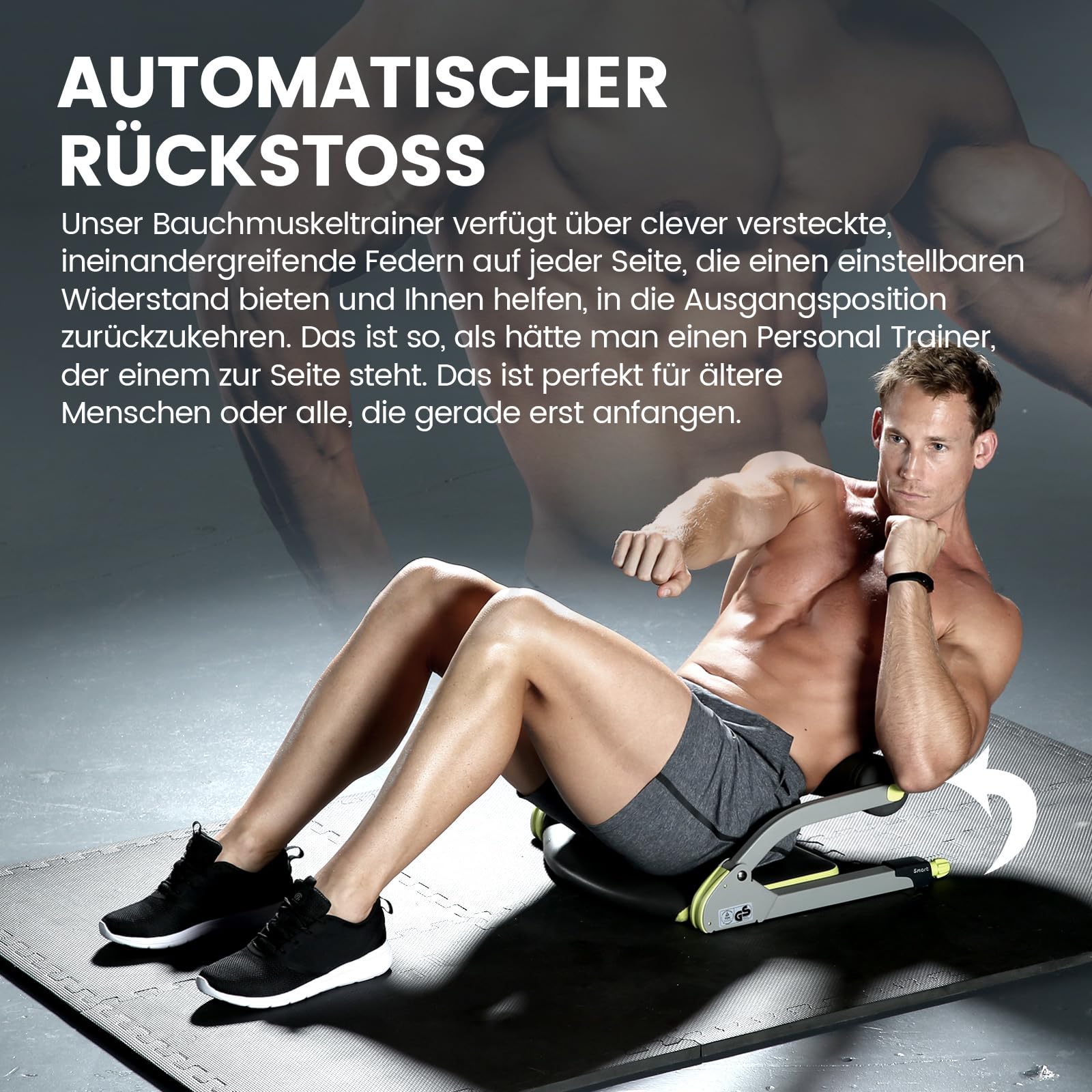 Wonder Core Intelligente Bauchmuskeltrainer, Sit-Up-Bauch-Trainingsgerte, Ganzkrper-Workout-Maschine fr Heim-Fitnessstudio