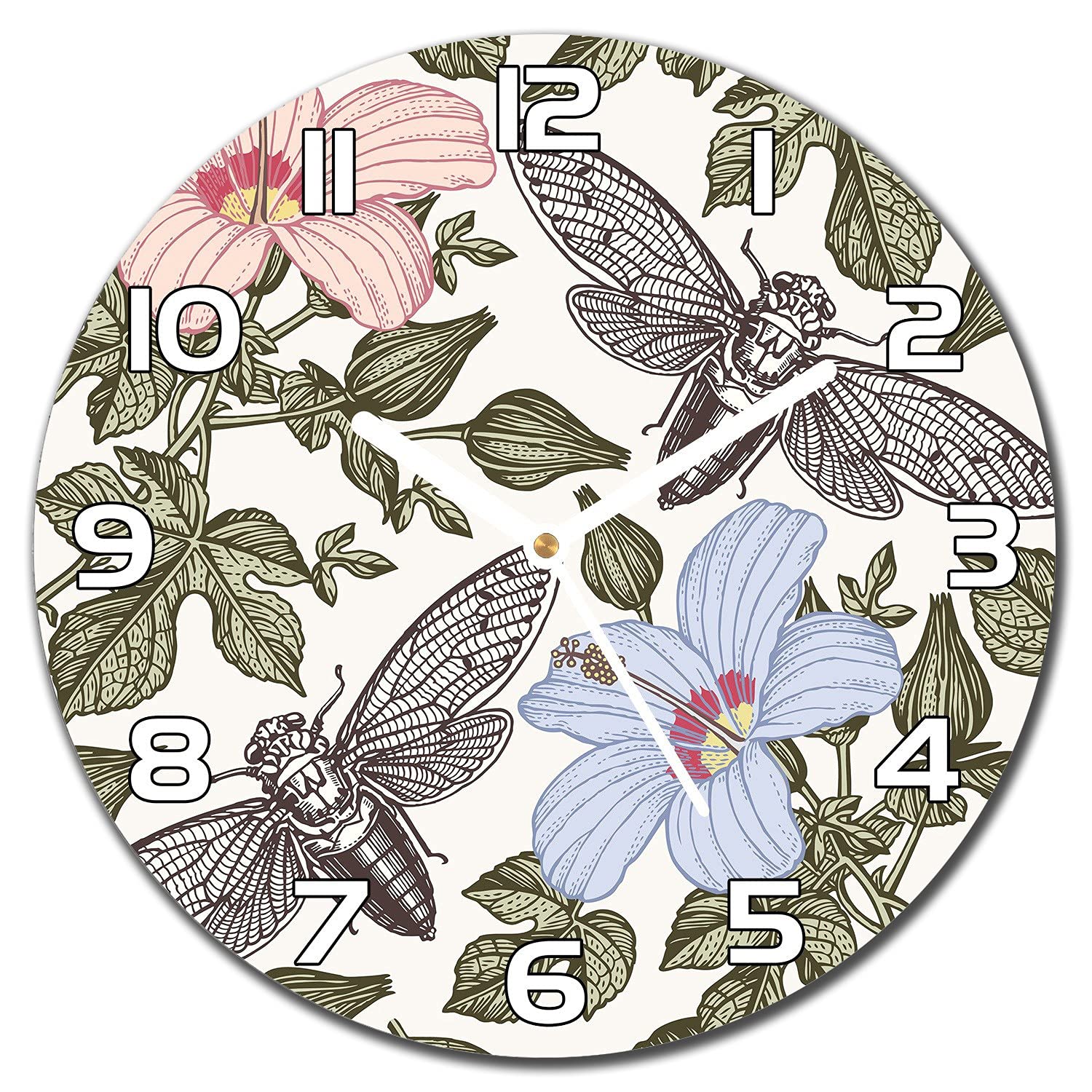 Horloge en verre 30 cm Les Papillons cuisine salon design moderne