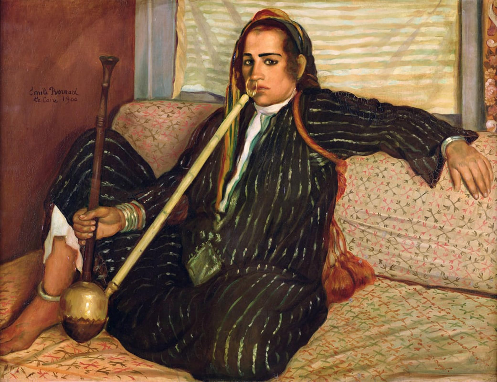 POSTERIIk Vintage Classic Picture Landscape Artwork Smoking Haschich by Emile Bernard Portrait Canvas Painting for Office Home Decor 60x90cm