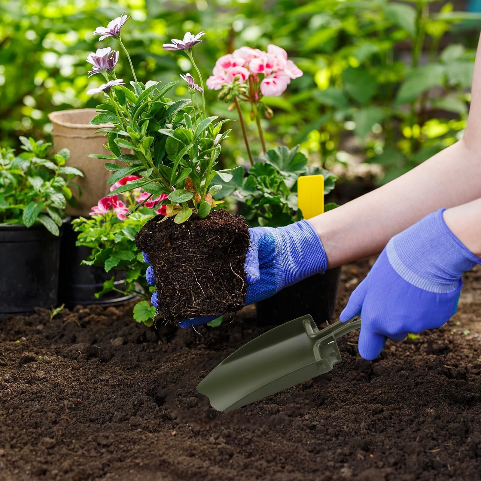 Pala Plegable Compacta de Acero Inoxidable para Jardín y Exterior, Mini Pala Jardin con Bolsa de Transporte para Camping, Senderismo y Más