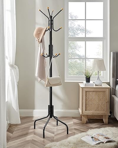Miniatura 9 de SONGMICS Perchero Independiente, Perchero de Metal con 12 Ganchos y 4 Patas, Soporte para Ropa, Sombreros y Bolsos, para Entrada, Sala de Estar,