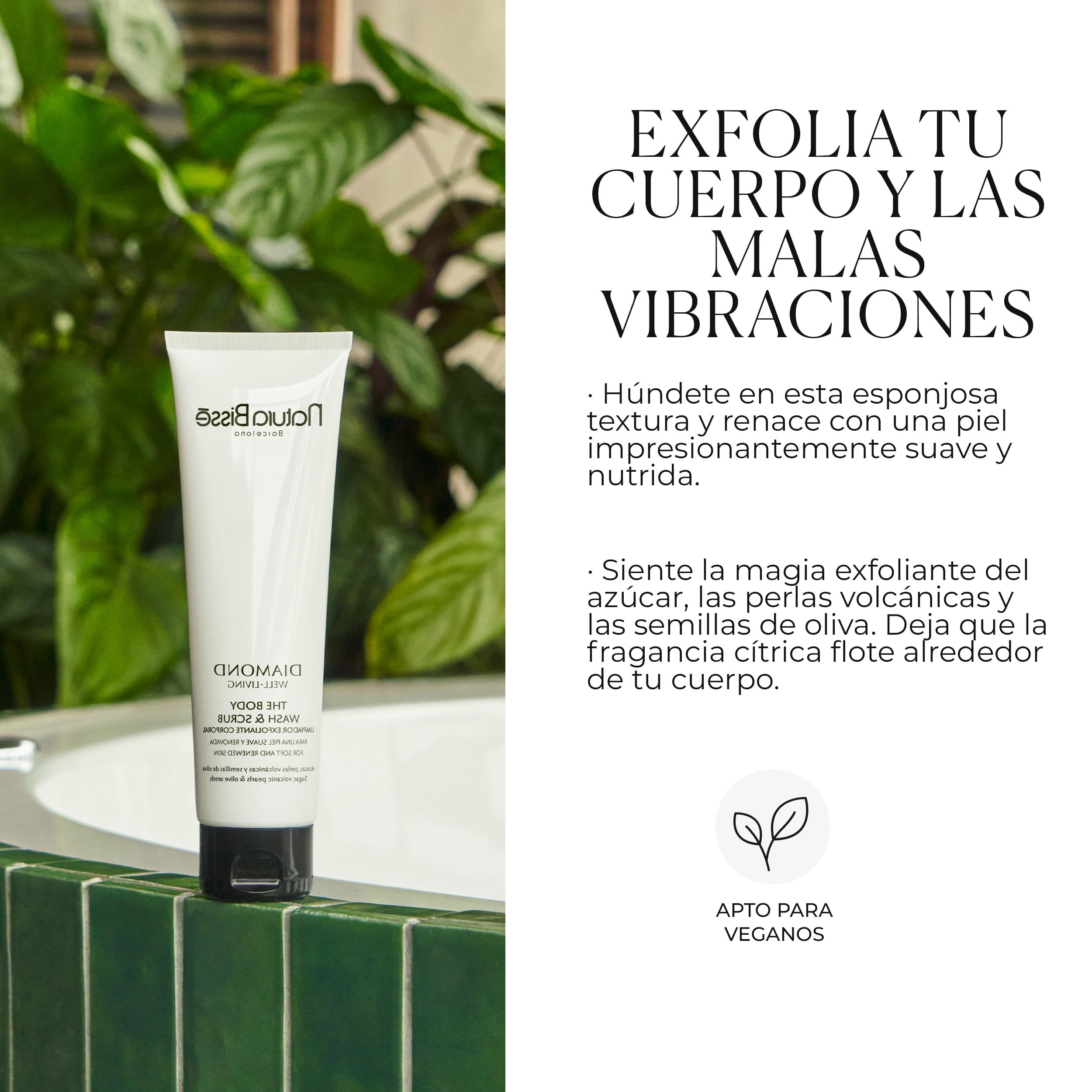 Natura Bissé Diamond Well-Living The Body Wash & Scrub | Limpiador Exfoliante Corporal Hidratante con Azúcar, Perlas Volcánicas y Semillas de Oliva | 150 ml
