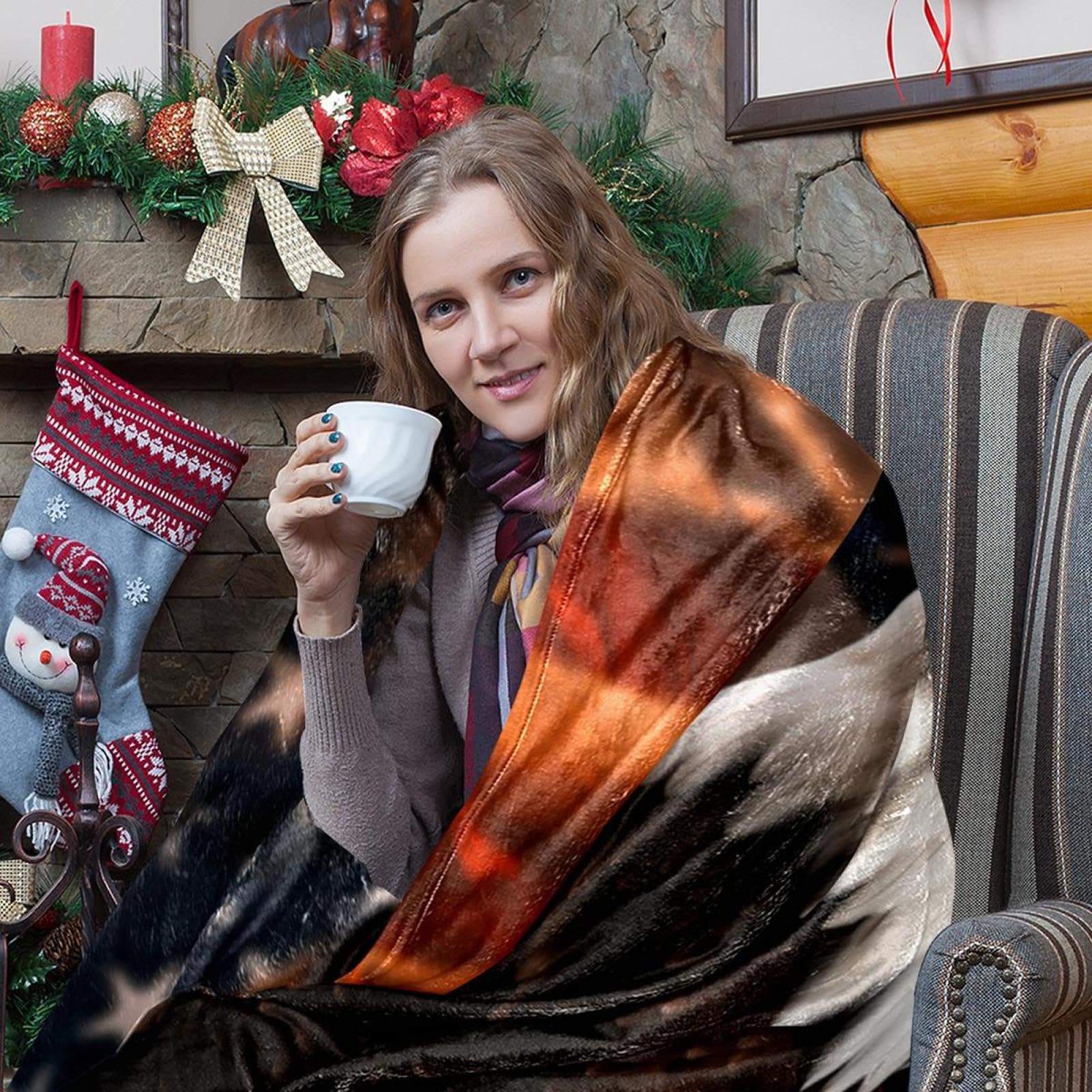 Amazon｜ソファー、ソフト毛布、ソファスローブランケット,アメリカ