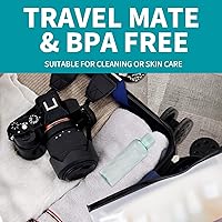 Vista 4 de LISAPACK Botellas de viaje de 3.4 oz para artículos de tocador, contenedores de plástico de tamaño de viaje para champú y acondicionador aprobados