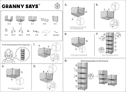 Miniatura 8 de GRANNY SAYS Organizador colgante de armario de 5 niveles, organizadores de armario y almacenamiento, estantes colgantes para armario, organizador de