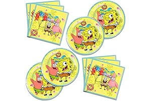 Colorful SpongeBob Cartoon Character Plates