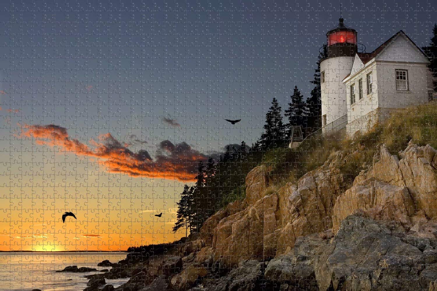 Jigsaw Puzzle for Adults 1000 Piece Lighthouse Bar Harbour Maine USA Travel Souvenir