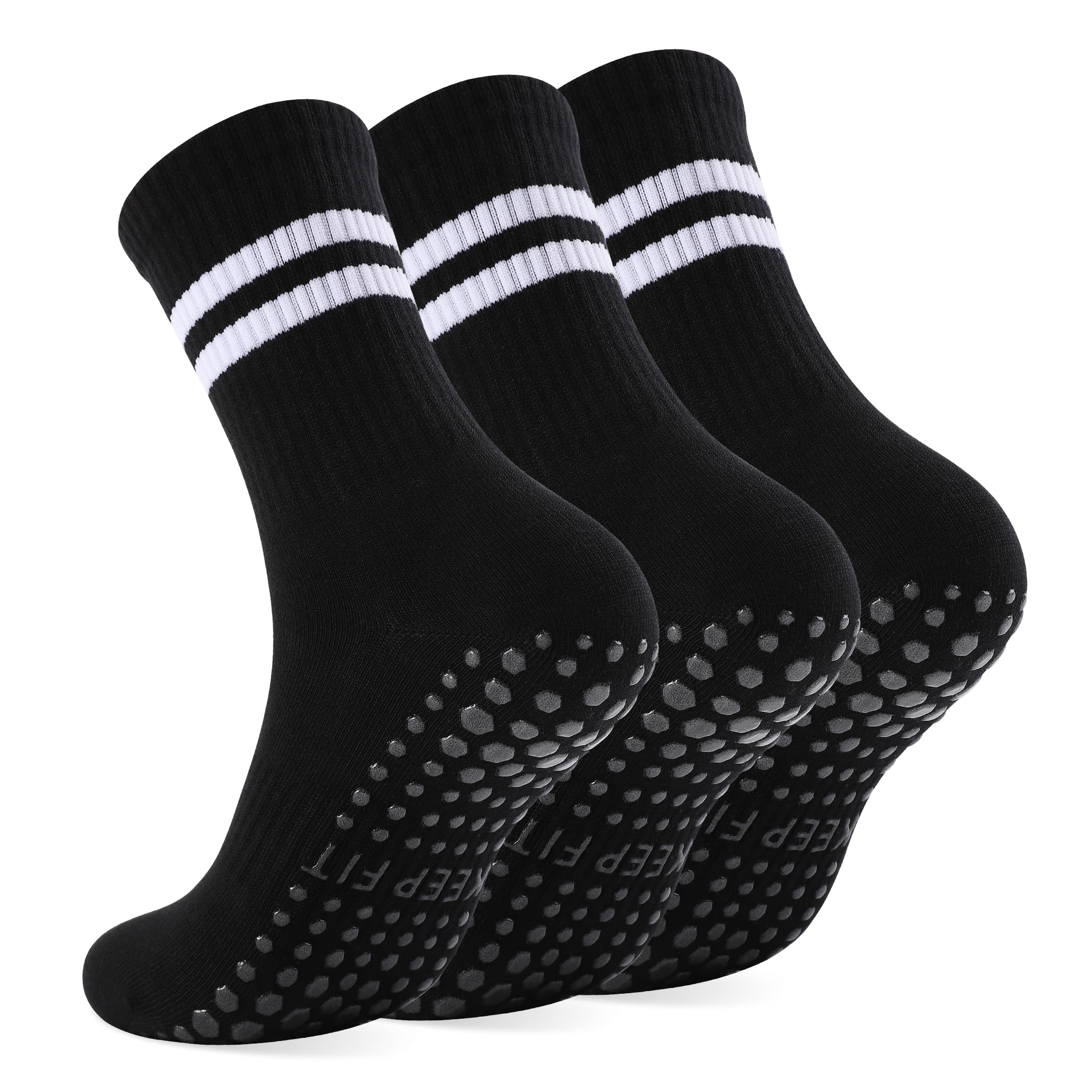 loudashuaiqi Grip Pilates Socks Non Slip Athletic Yoga Socks with Grips for Women Grippy socks for Hospital Workout Barre