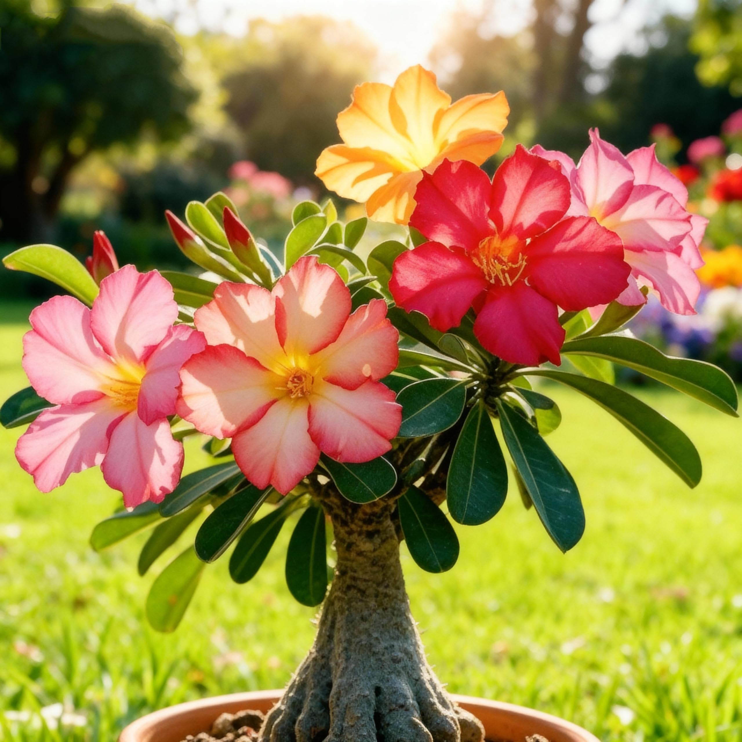 Perennial/Desert Rose Bulbs UK/Desert Rose Plant Bulbs,Adenium obesum Plant,Rare,Excellent Display/gorw well-1bulbs-H
