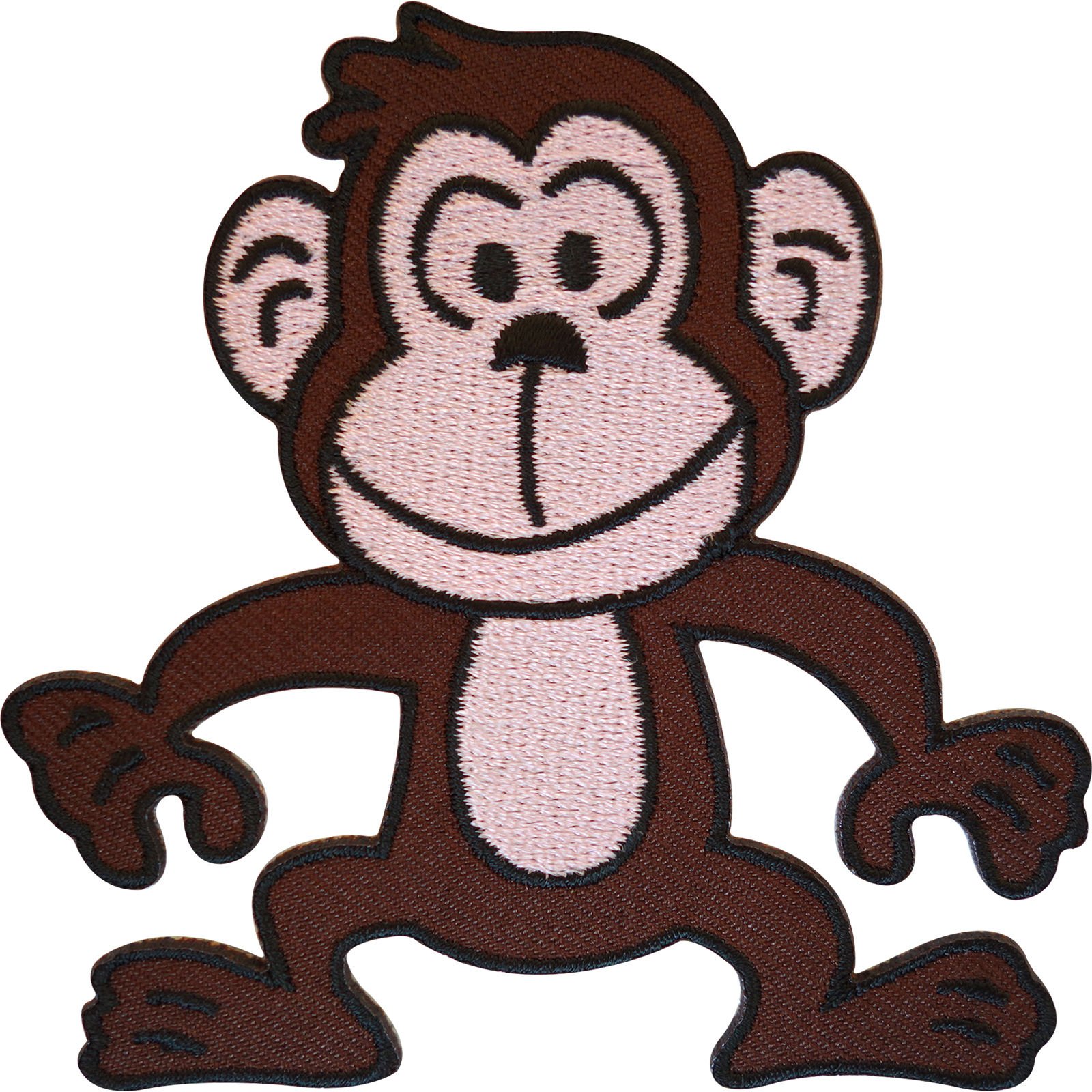 Ellu Brown Embroidered Monkey Iron On Badge Sew On Patch Chimp Ape Jeans Shirt Bag Applique