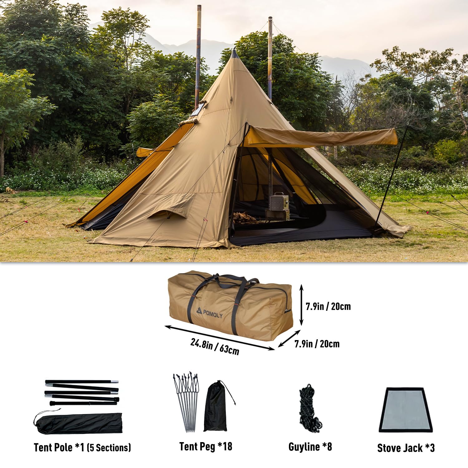 Amazon.com : POMOLY Tipi Tent Camping Hot Tents, Bromance 70