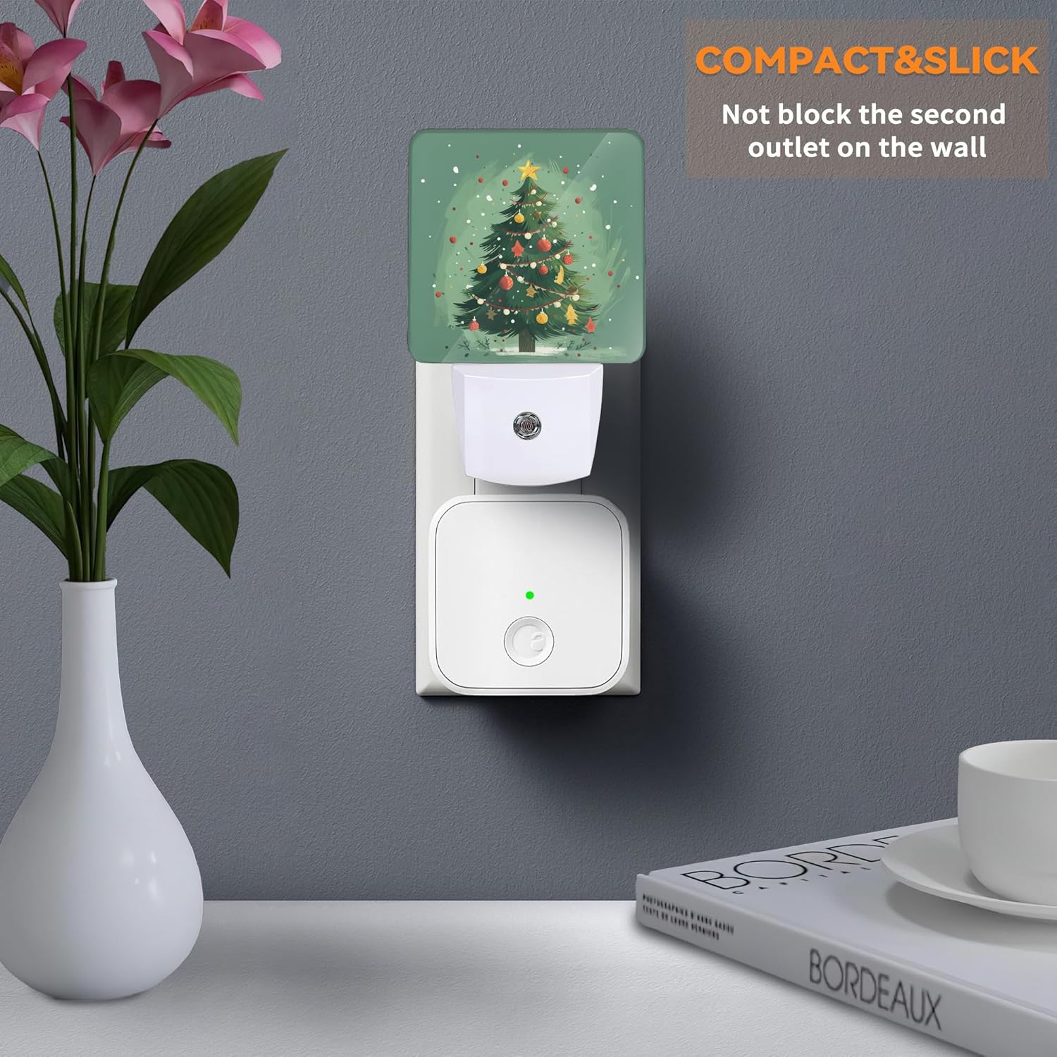 Merry Christmas Night Light,Christmas Tree Night Lights Plug into Wall for Boys Girls Bedroom Decorative Nightlight Led Lamp 0.5W Sleep Friendly