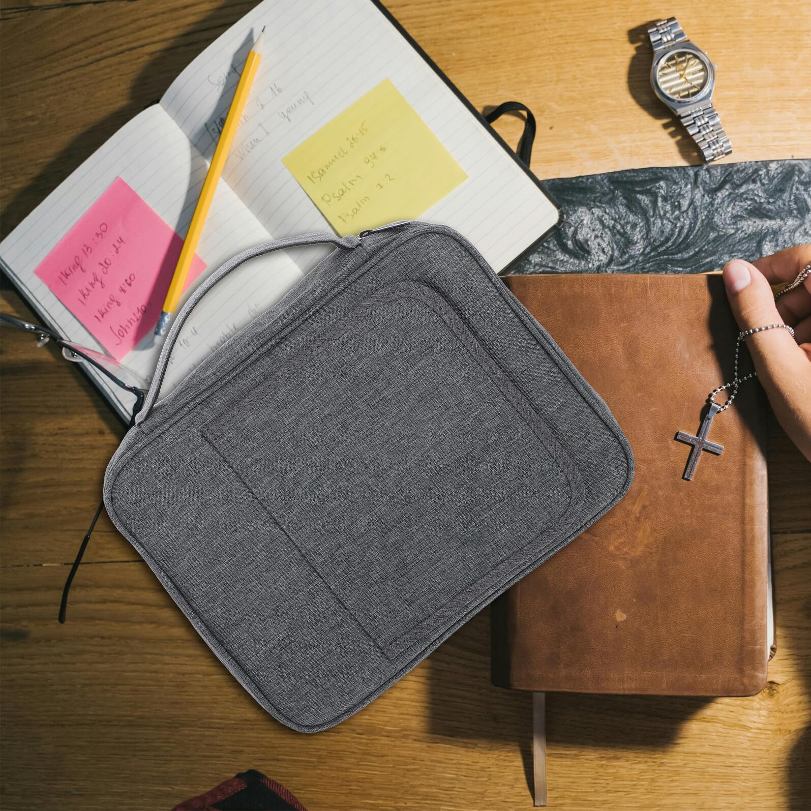 Cabilock 2 Pezzi Custodia Versatile Supporto Bibbia in Maniglia per Poliestere Integrato, Borsa Portatile per e Quaderni, per e Ritiri