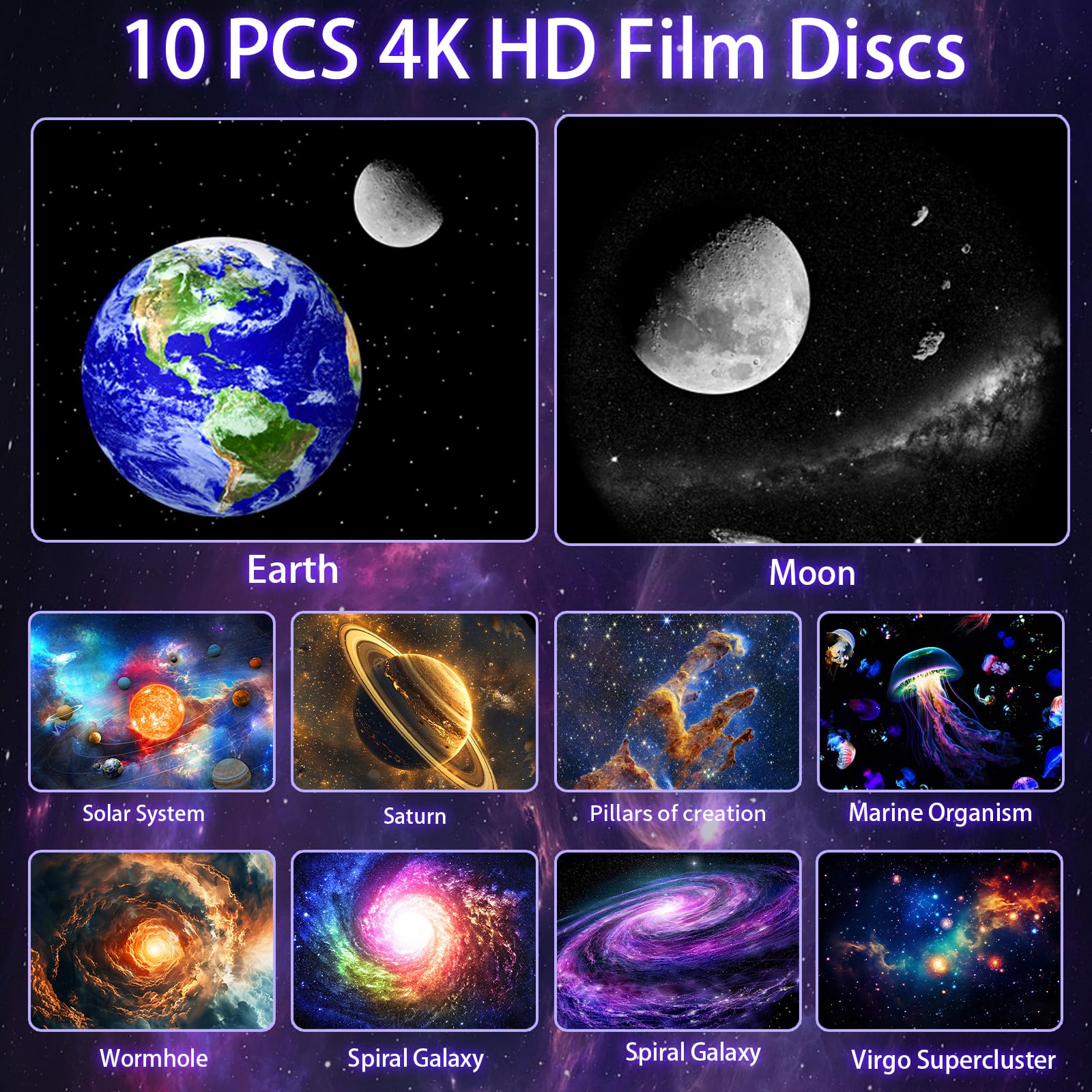 VanSmaGo Projecteur Ciel Etoile Galaxie, Galaxy Projector Pour Chambre à Coucher, Projecteur De PlanéTarium Hd NéBuleuse Rotative à 360° Avec Bouton RéGlable Et Minuterie Pour Les Enfants