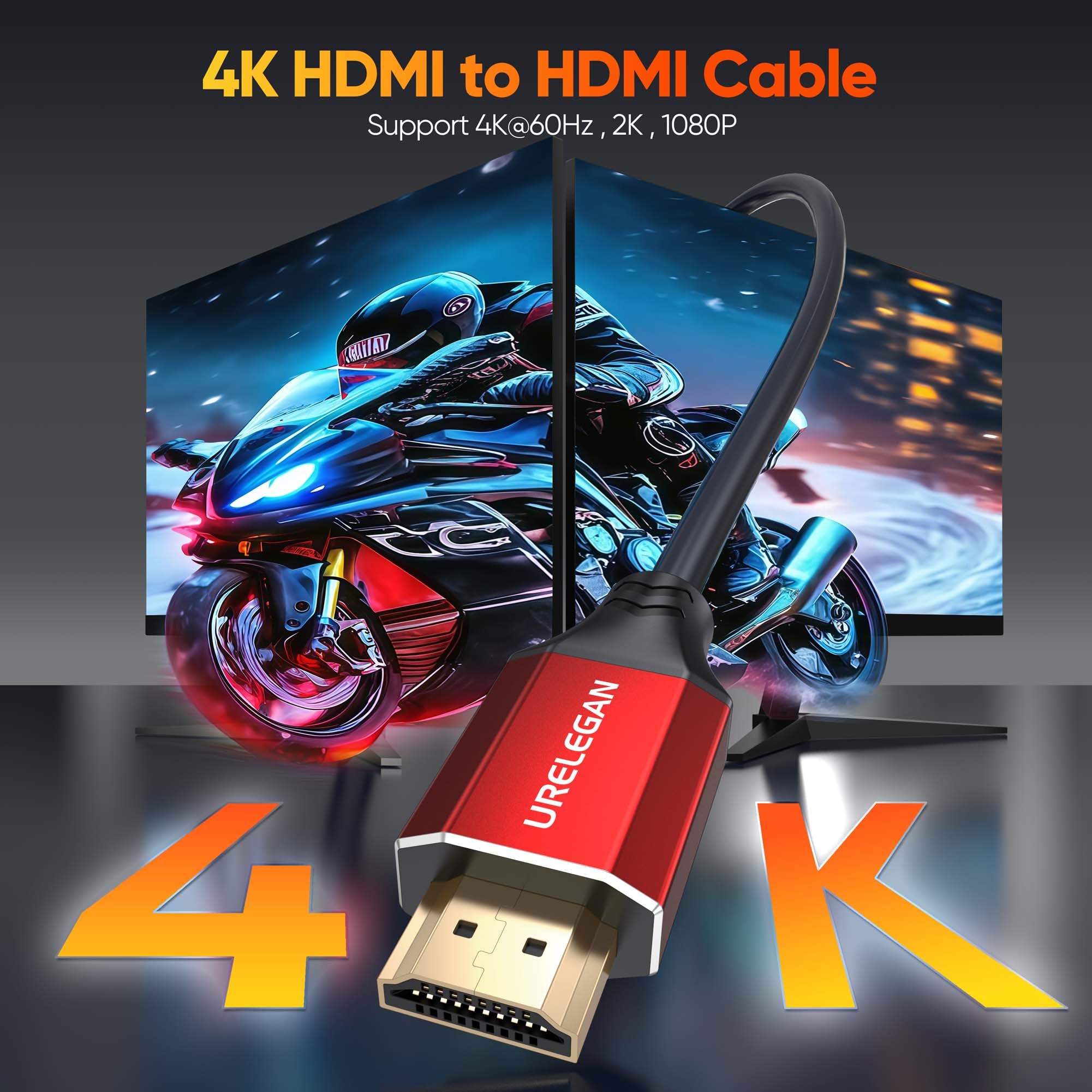 Cavo HDMI da 1,8 m, confezione da 5 pezzi, cavo HDMI 2.0 4K, 1,8 m