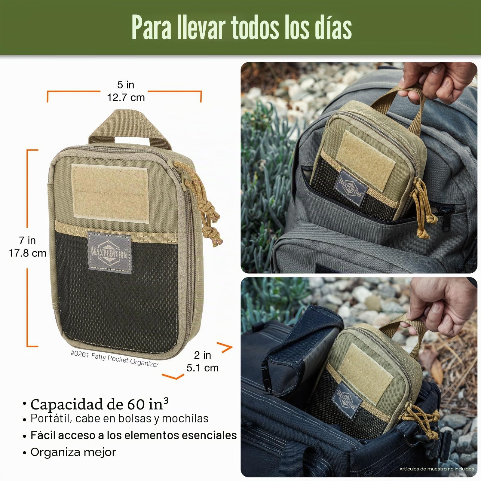 Estuche Organizador Maxpedition, Caqui (Beige) - MAXP-261-K