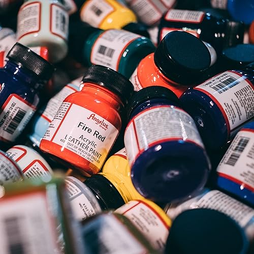 Miniatura 2 de Angelus Pintura acrílica para cuero para zapatos, zapatillas, cuero, lienzo, muebles y más, paquete de 2 unidades, color negro plano y blanco plano,