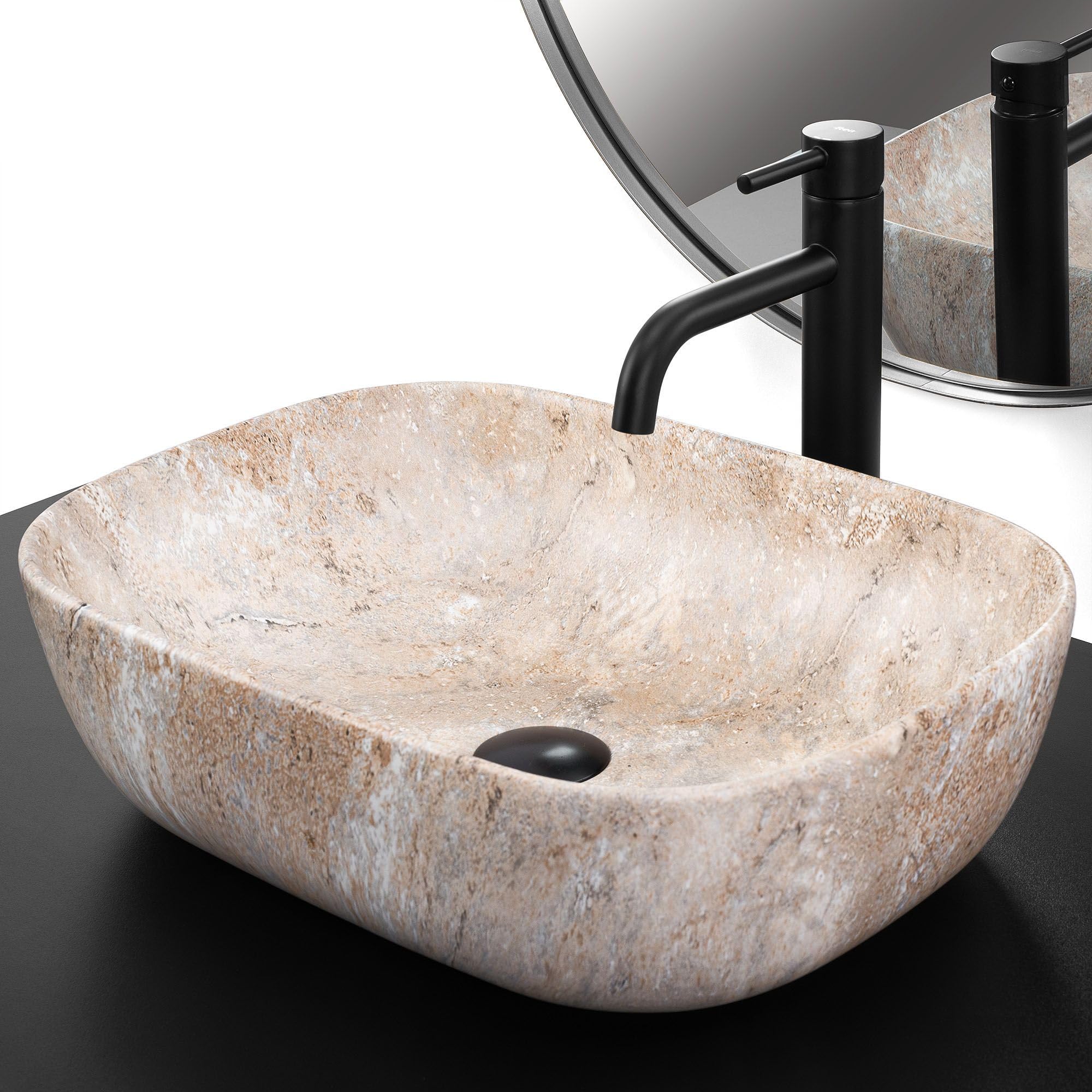 Lavabo Sobre Encimera Rea Belinda Savana Beige