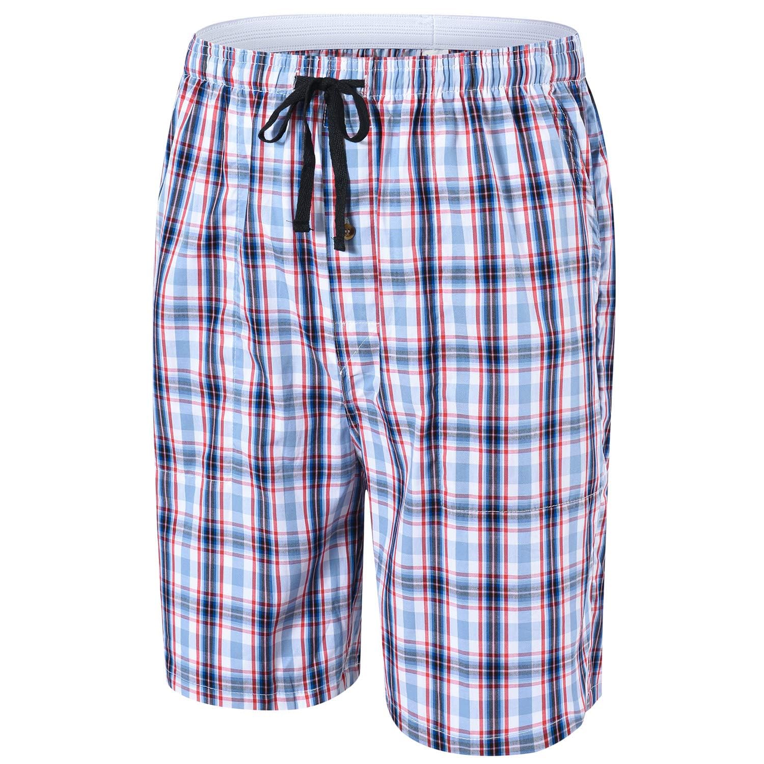 Pantalones De Pijama Para Hombre Cortos Algodón Pack De 3 Cuadros Ropa De Dormir Shorts con bolsillo