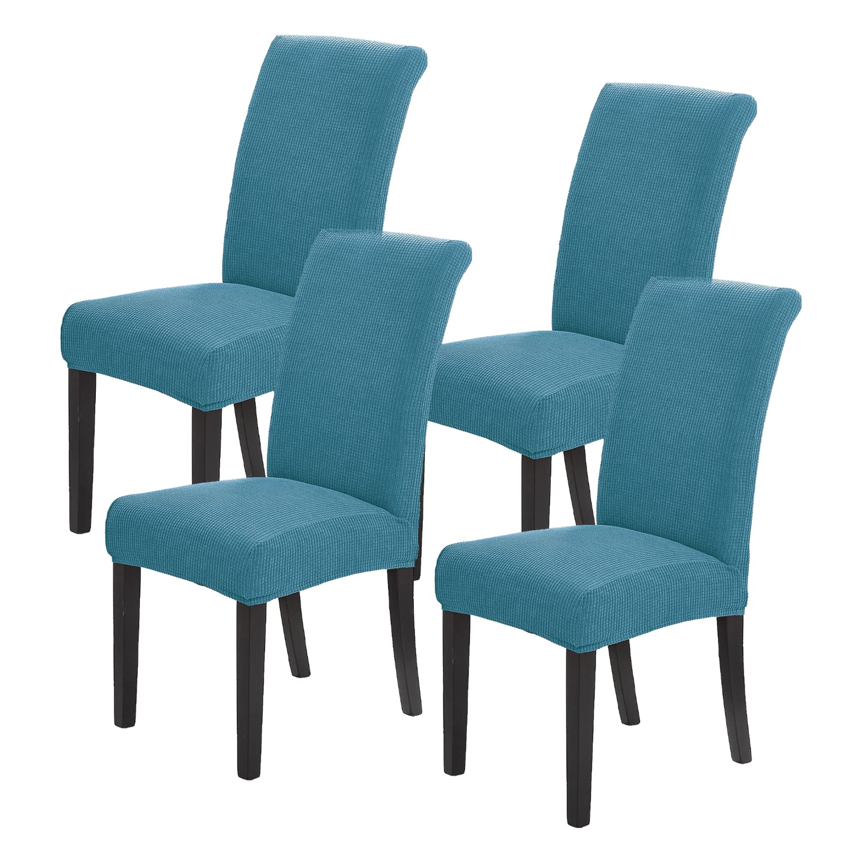Photo 1 of Howhic Stretch Chair Covers for Dining Room Set of 4, Removable Washable Dining Room Chair Covers, Dining Chair Slipcovers Seat Protector, Great Decoration for Home and Banquet (Dusty Blue, 4 Pack)