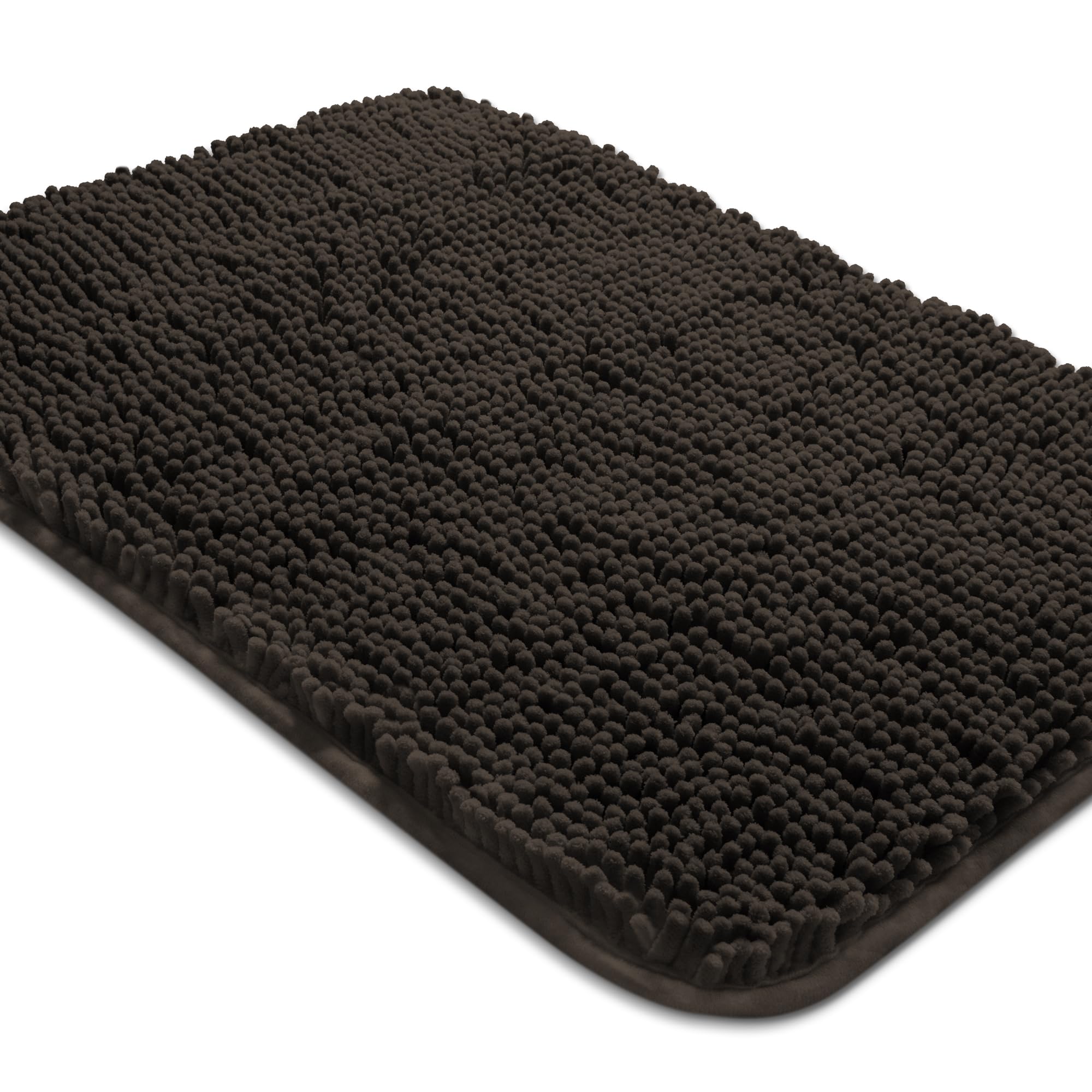 Yeaban Chocolate Brown Bathroom Rugs – Thick Chenille Bath Mats | Absorbent and Washable Bath Rug Non-Slip, Plush Rugs for Bathroom, Kitchen, Shower, Sink - 17" x 24" — image 1
