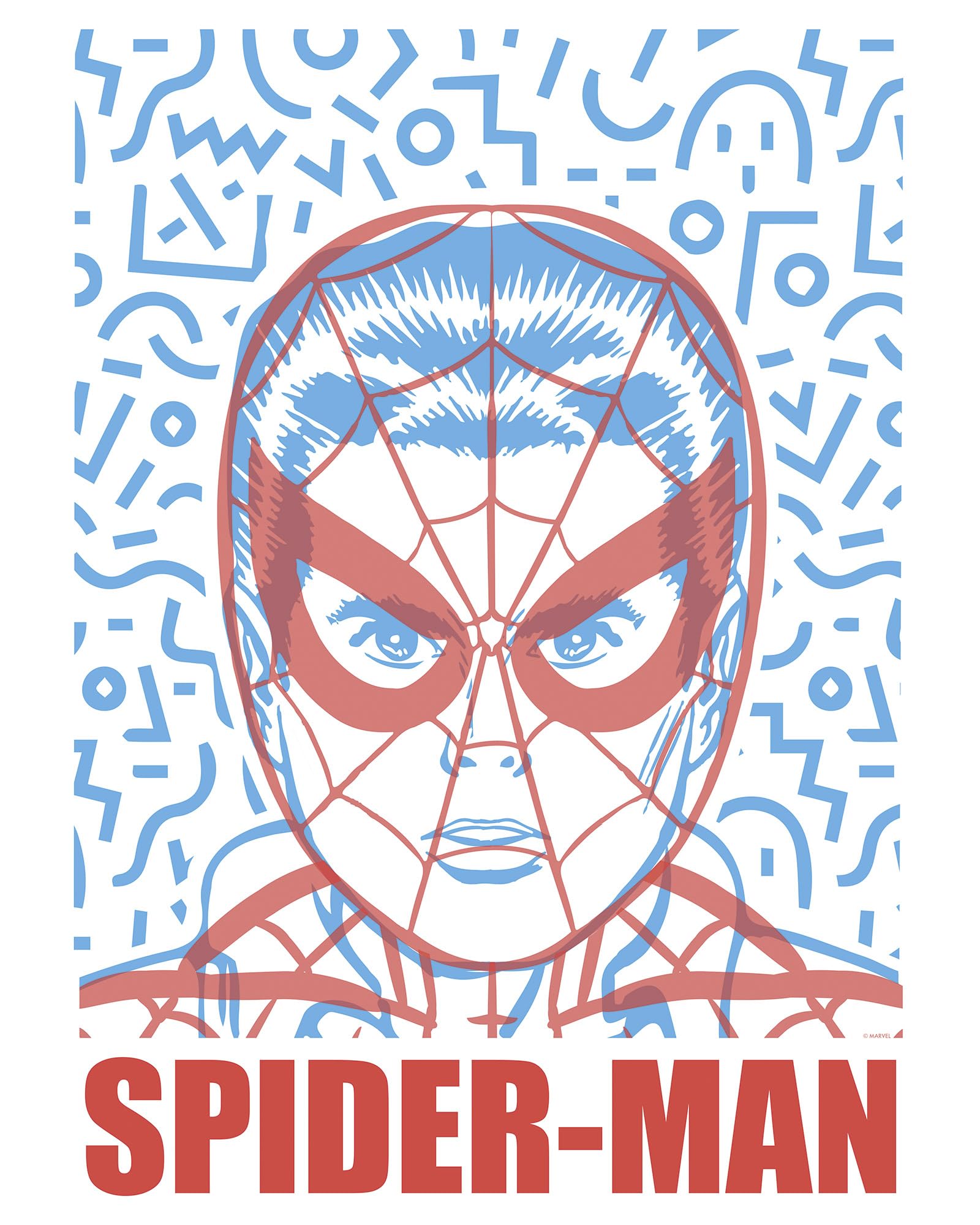 Komar Marvel Spider-Man Face Wall Picture Size 40 x 50 cm Children's Room Wall Decoration