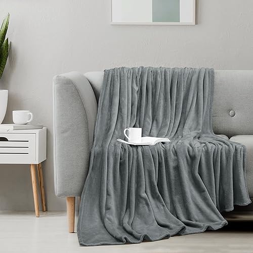 Miniatura 6 de Utopia Bedding - Manta de microfibra de vellón, ligera, mullida, suave, antiestática, queen, color gris frío (90 x 90 pulgadas)