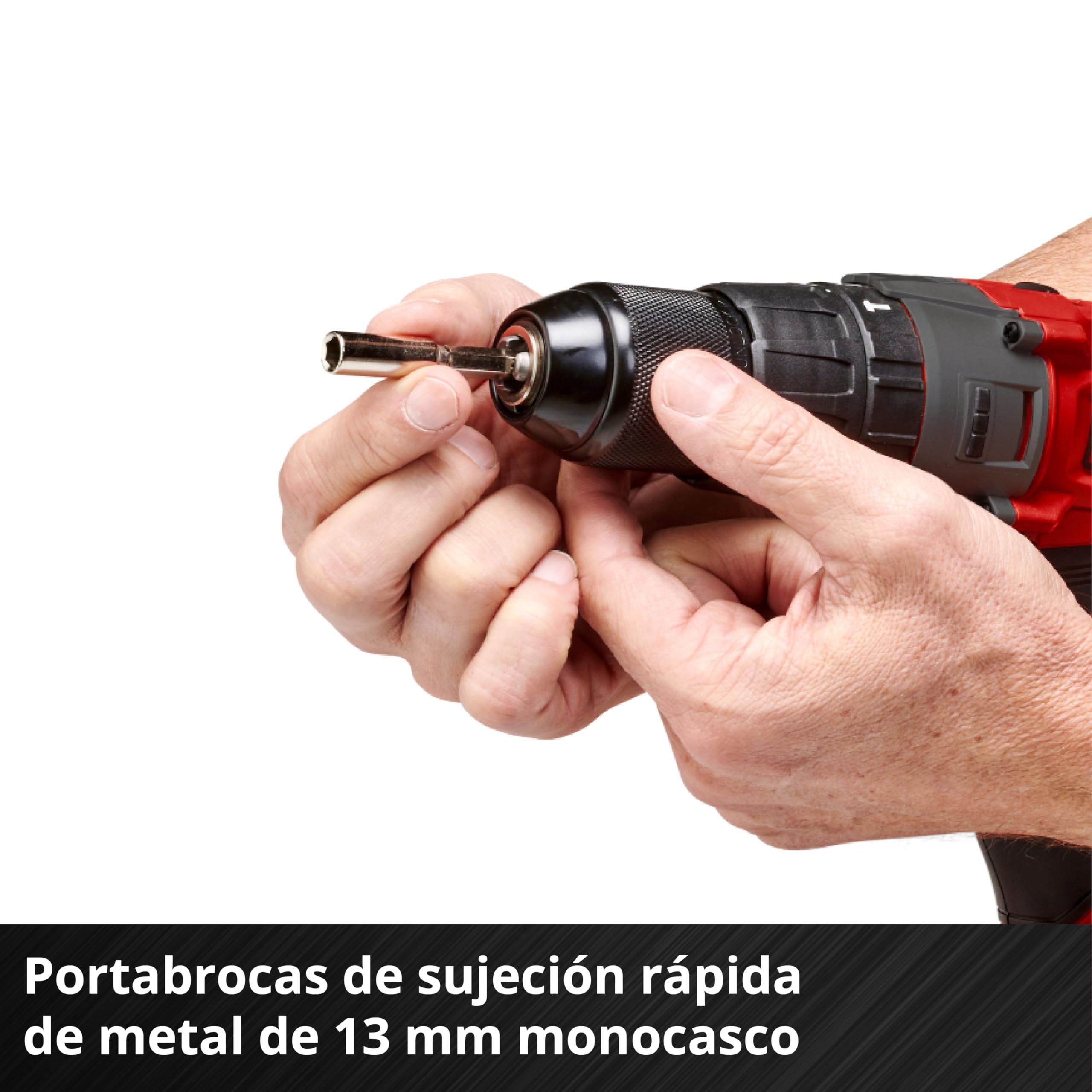 Taladro percutor con batería TE-CD 18/2 Li-i +64 PXC de Einhell (18 V, 44 Nm, engranaje de 2 veloc., incl. 2 baterías 2,0 Ah, cargador rápido, maletín y set de acces. de 64 piezas)