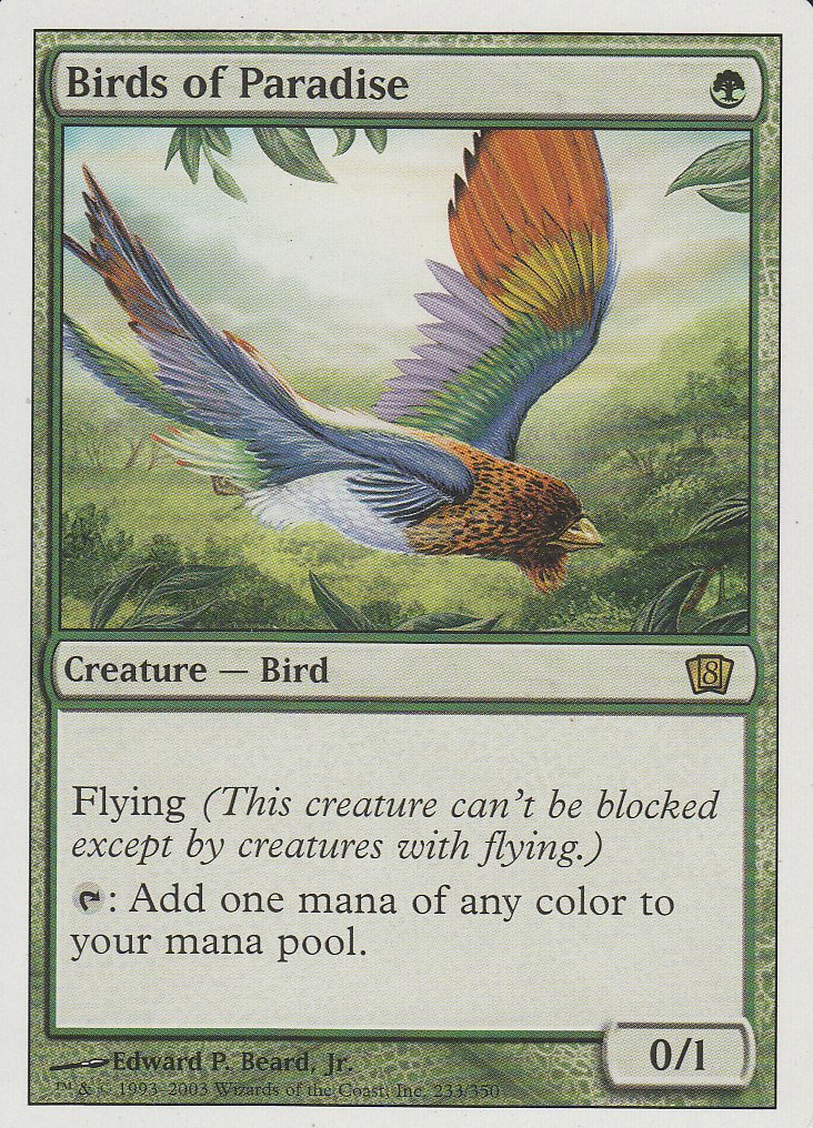 MTG Birds of Paradise 4ED 英語　極楽鳥　miscut Magic The Gathering - Birds of Paradise - Eighth Edition : Amazon