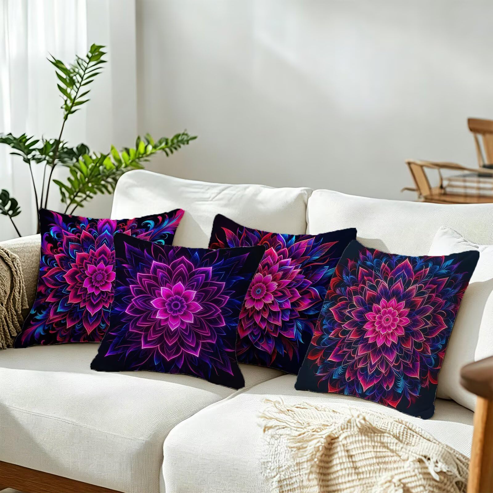 Coussin Exterieur Impermeable Violet, Taie Oreiller 45x45, Cod-343