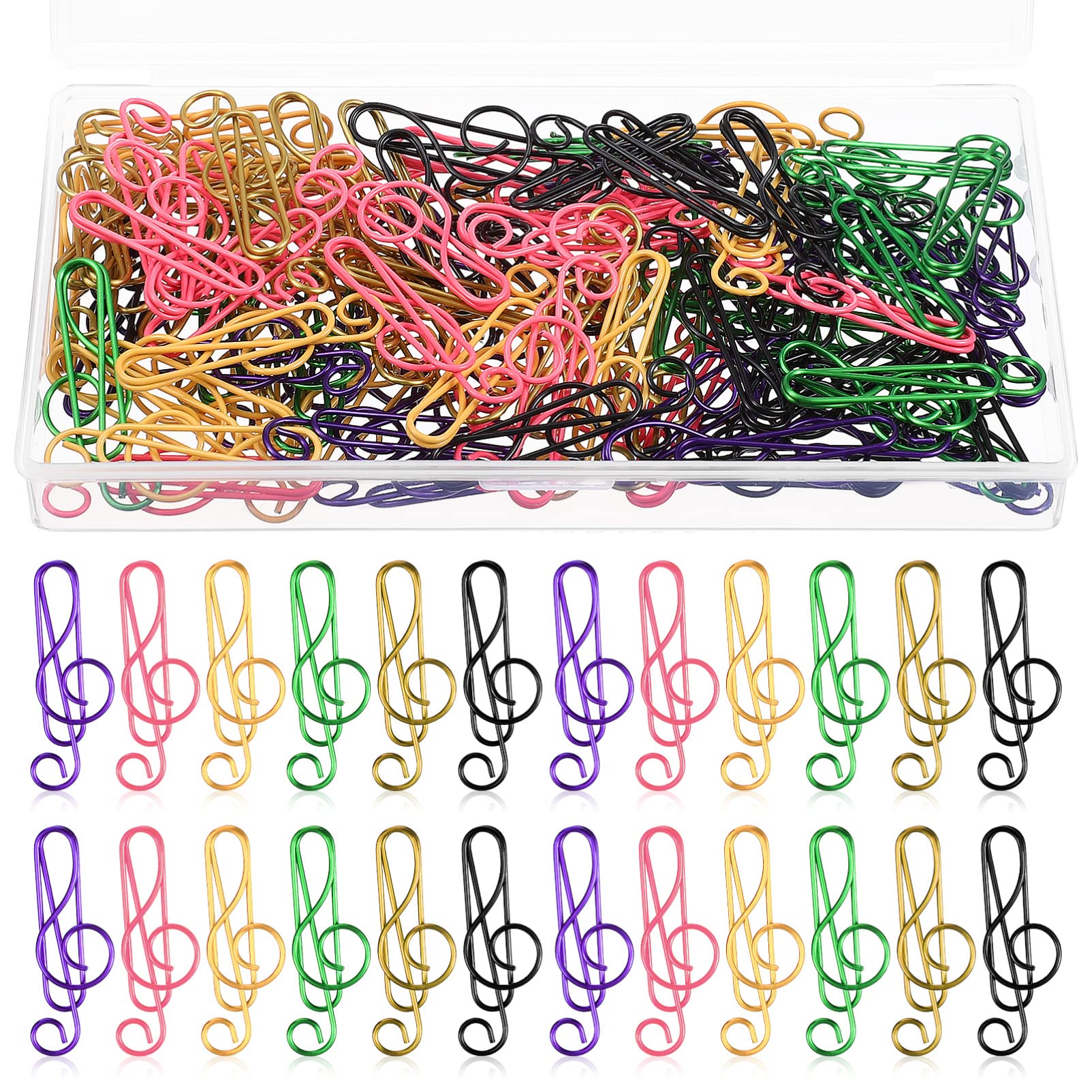 Decorative Memo Clips 100-Piece Colorful Musical Note Paperclips ...