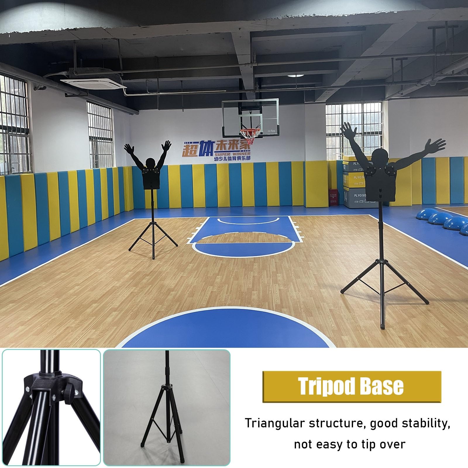 Manichino Difensivo per Basket Allenatore Di Tiro A Segno Libera Installazione Difensore Indossatrice Bracci E Altezza Regolabili Manichino Portatile Aiuto Per La Pratica Del Dribbling, Regali Per Mar