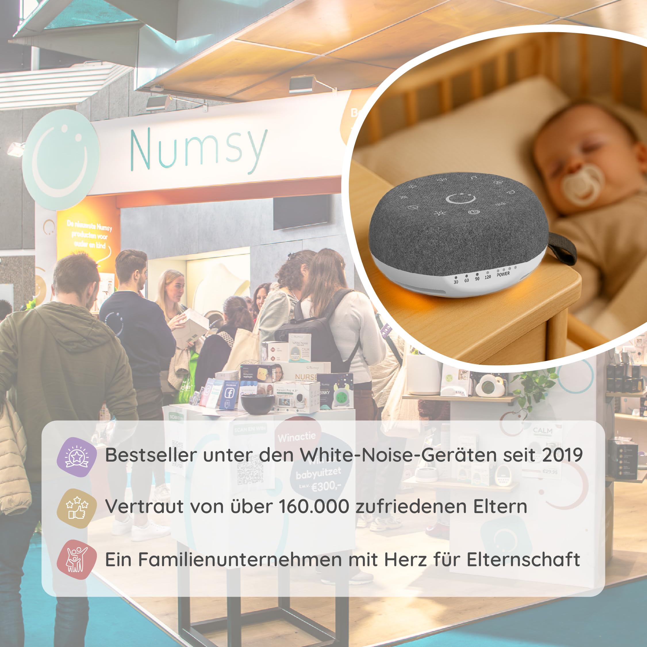 Numsy Move White Noise Machine Bambino - Macchina del rumore bianco