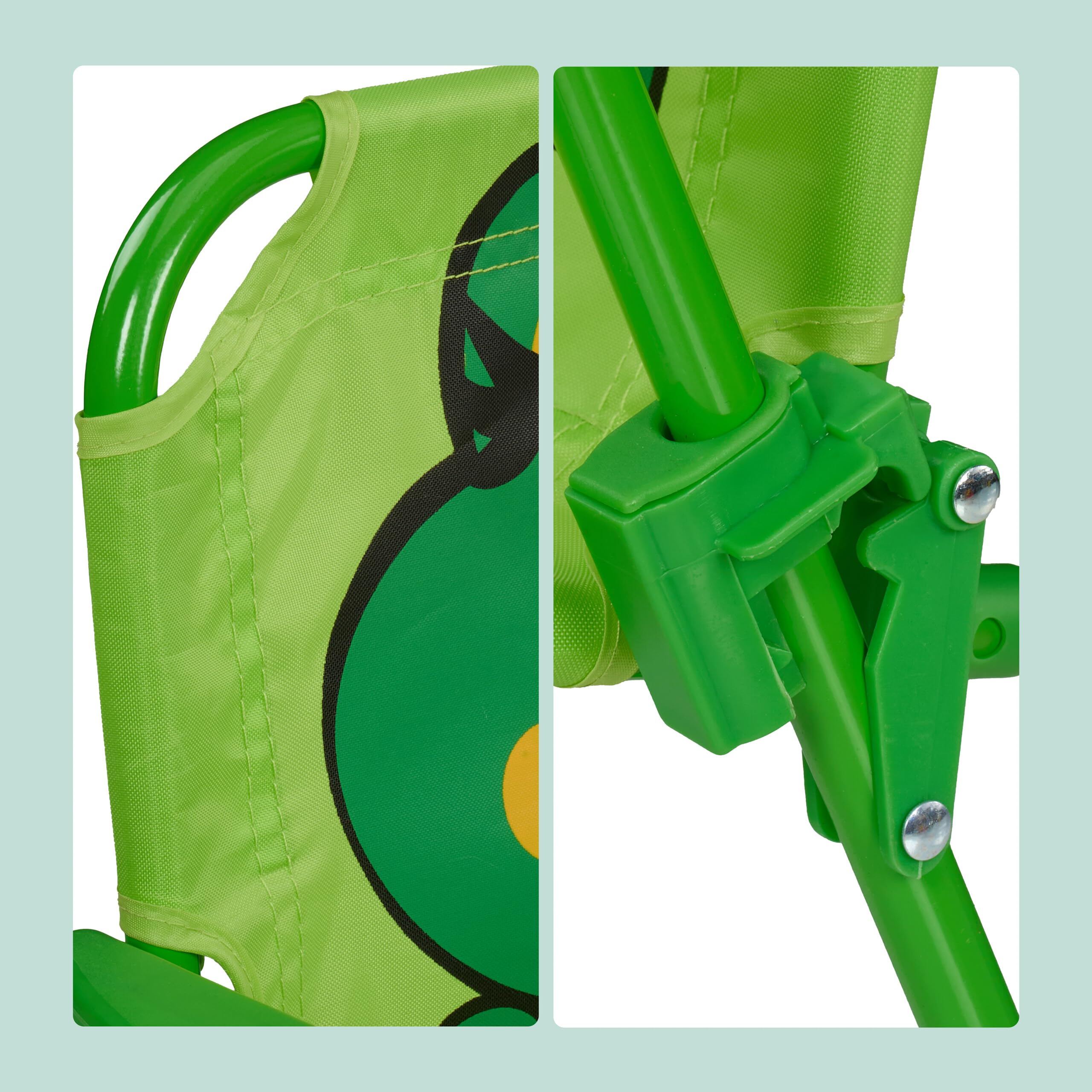 Relaxdays Tavolo Bambini con Ombrellone, Set 2 con Sedie, da Campeggio e Giardino, Tavolino Picnic, Design Rana, Verde