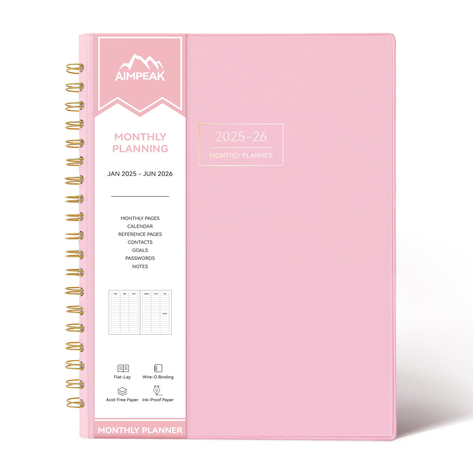 Monthly Planner 20252026, Monthly Calendar Planner, 18Month Planner