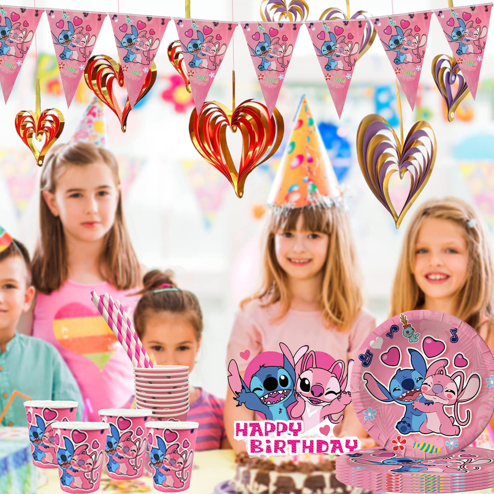 Set Stoviglie Compleanno Tema Stars - 51 Pezzi Con Piatti, Bicchieri, Tovaglia E Tovaglioli - Foto 9